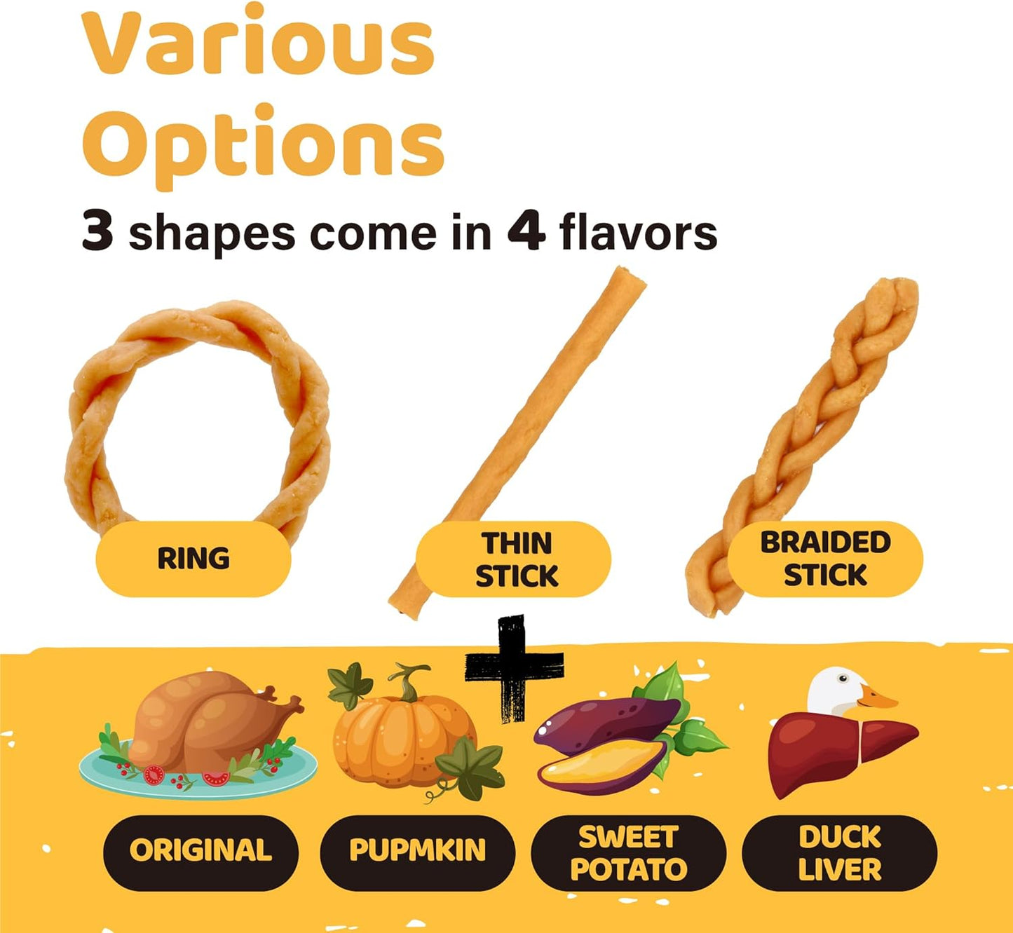 iPaw Turkey Dog Treats, All Natural Human Grade Dog Treat, Suitable for Training chew, US Sourced Raw Material, Hypoallergenic, Rawhide Alternative,Braided Stick (Sweet Potato)