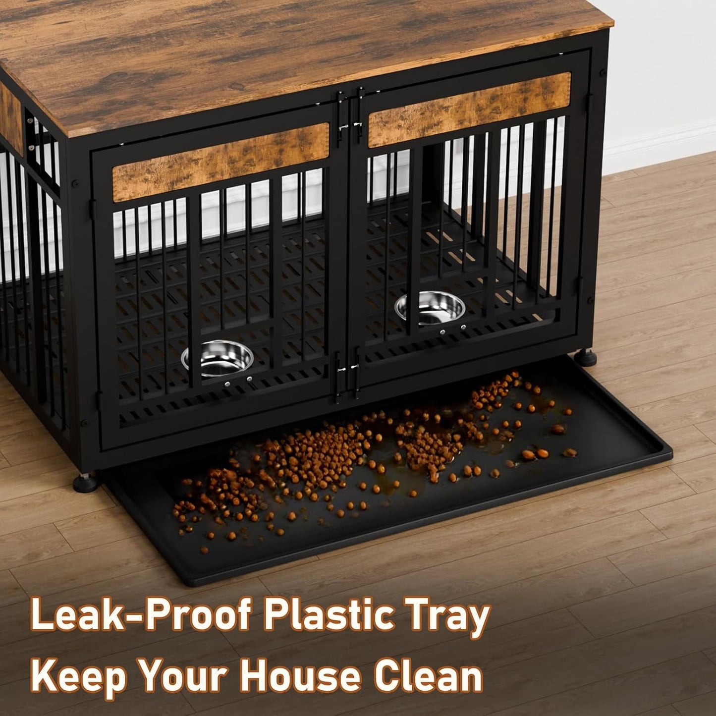 48 Inch Heavy Duty Dog Crate Furniture for Large Dogs, Decorative Pet House End Table, Extra Large Wooden Cage Kennel Furniture Indoor