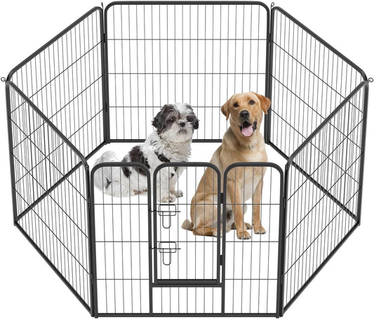 BestPet | Dog Playpen | 32 Inch, 6 Panels | Heavy Duty Metal Pet Exercise Pen | Indoor Outdoor Fence Panels | Rust-Resistant, Removable, Tool-Free Setup | Anti-Skid, Expandable Design