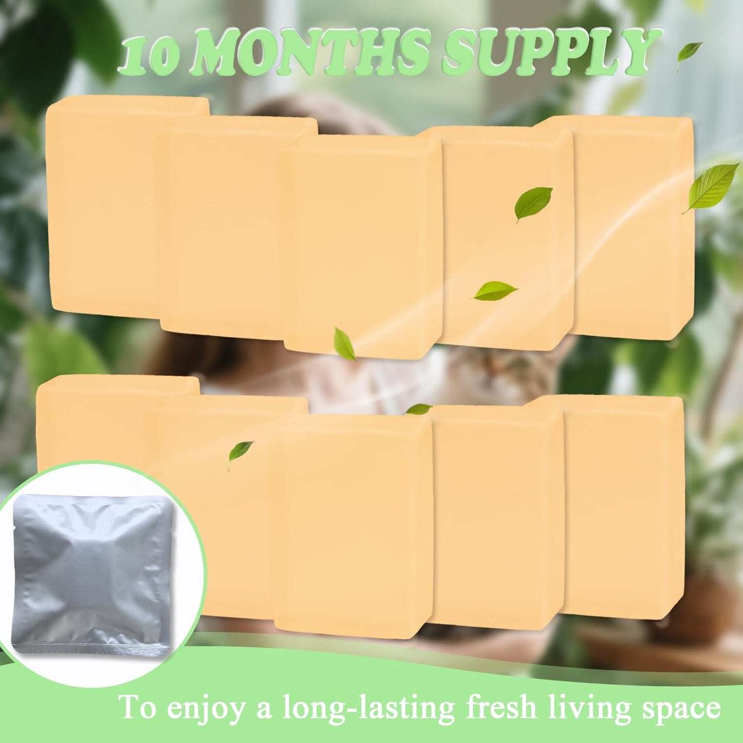 NewKe 10 Pack Pet Odor Eliminator for Meowant Self-Cleaning Cat Litter Box, Cat Litter Deodorizer Compatible with MW-SC01/MW-SC02/LB02, Cat Toilet Odor Deodorant Gel