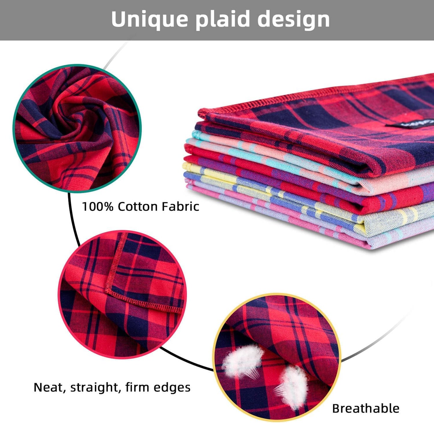 Spring Dog Bandana Large-Dog Scarf Vibrant Color Orange Green Plaid Printing Adjustable Bib Handkerchief Accessories for Small Dogs Cats (S)