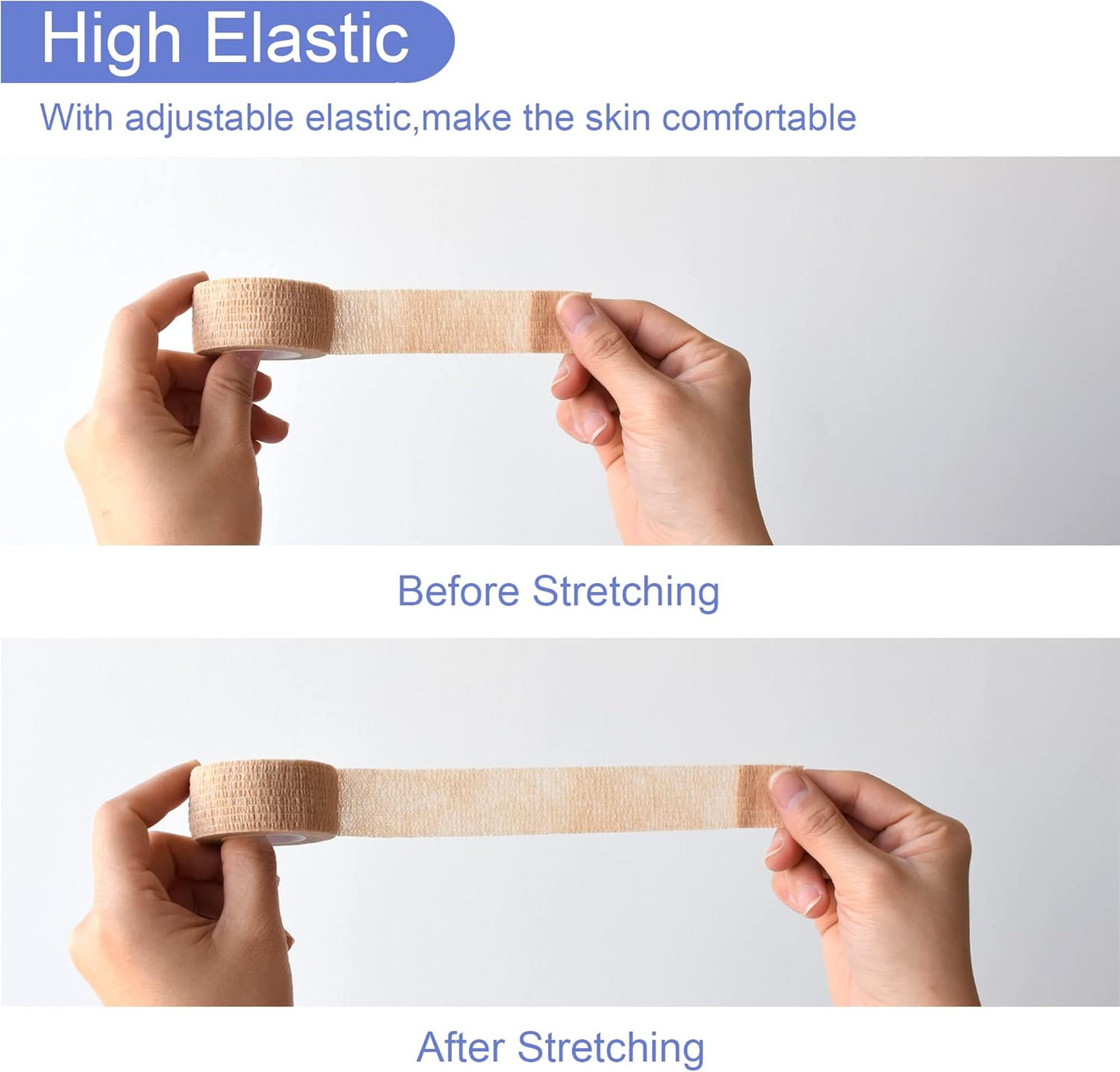 9 Pack 1" x 5 Yards Self Adhesive Bandage Wrap Self Stick Wrap for Ankle, Wrist, Finger, Sports, Breathable Cohesive Vet Tape for Pets (Skin Color)