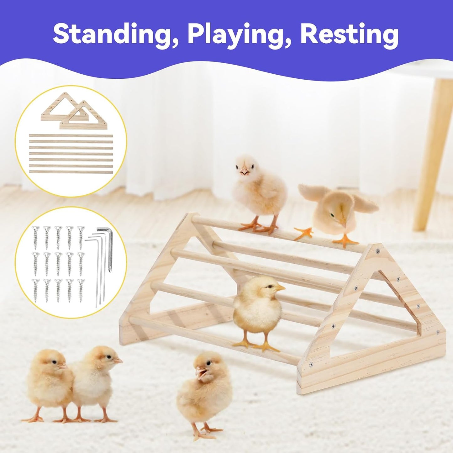 Pawaboo 5-in-1 Chicken Brooder Box for Chick Starter Kit, Includes Pet Cage Tent, Chicks Perch, Chicks Feeder, 1.1L Chick Waterer, Baby Chicken Supplies (Brooder Set), Red+Black