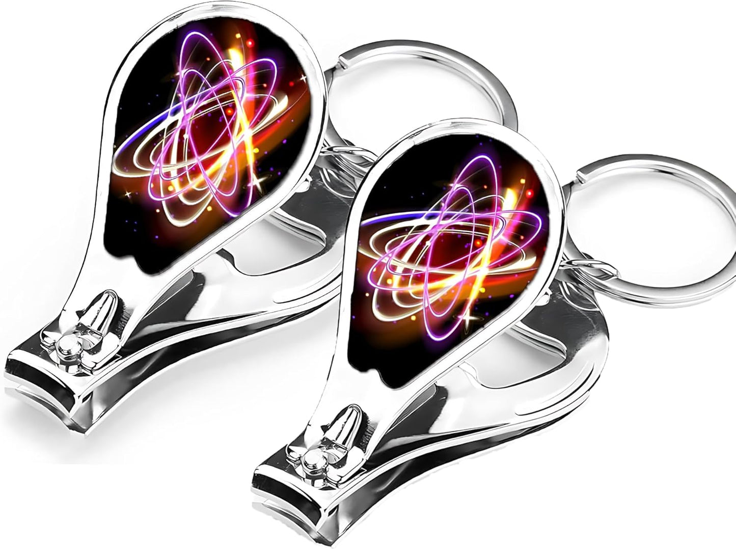 Nail Clippers for Men Women Sharp Keychain Fingernail Clipper 2 Pack Toenail Clippers Cute Nail Cutter Set Multifunction Cuticle Trimmer with Opener(Colorful)