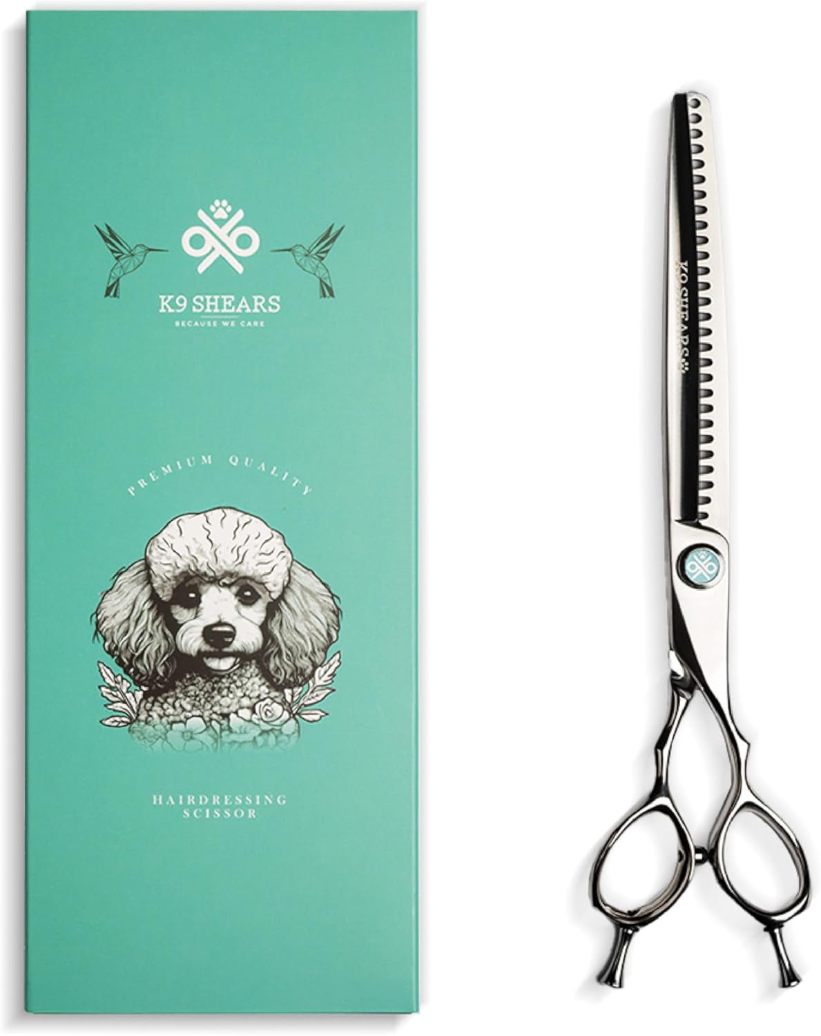 8” Dog Grooming Chunker Scissors – VG10 Japanese Steel Professional Pet Shears for Cats & Dogs | Fast Hair Release Design | Lightweight, Ergonomic, Handcrafted | Thinning Rate 60-70% | K9 Shears