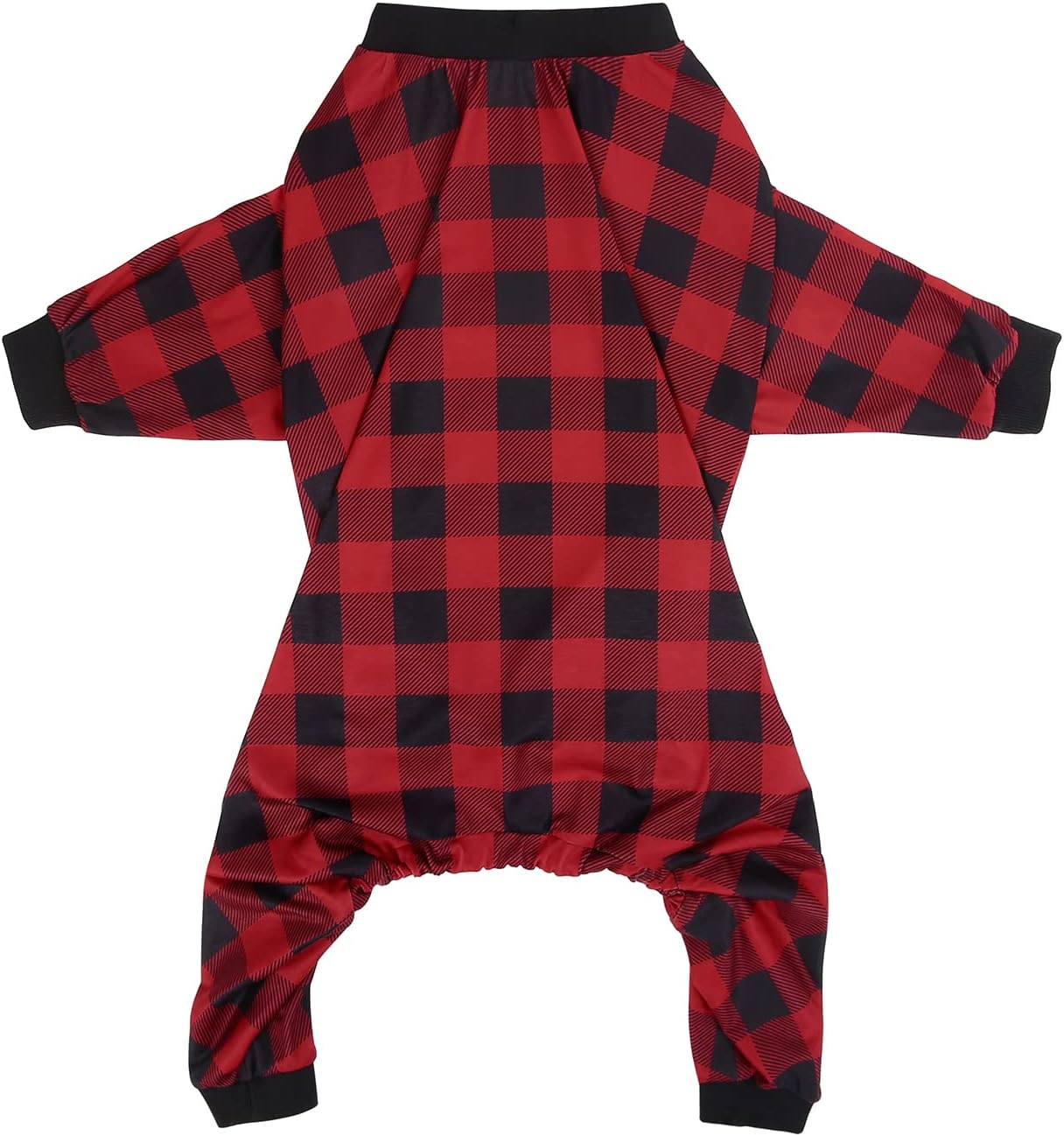 HDE Dog Pajamas One Piece Jammies Jumpsuit Pet Clothes Outfit Stretchy Lightweight Comfy Shirt Pjs for M-3XL Dogs Buffalo Plaid - XXL