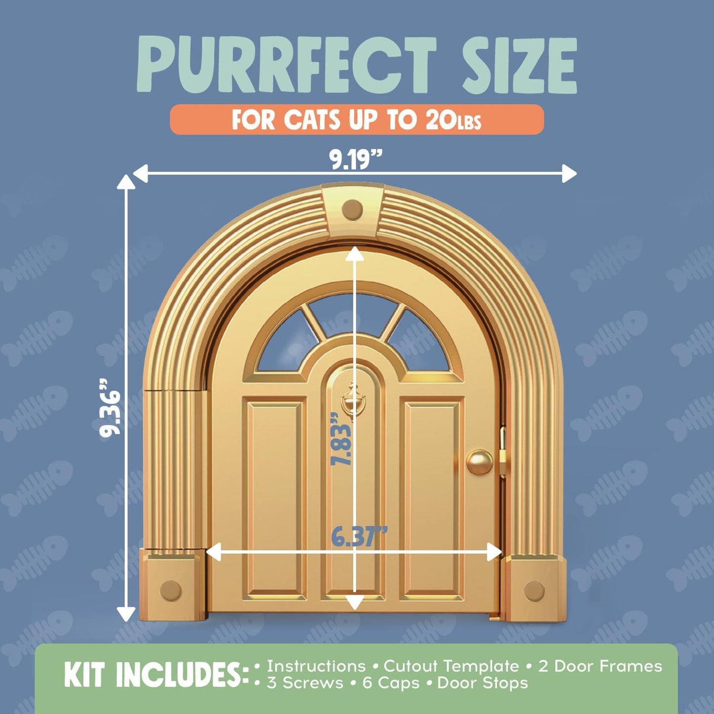 Meow Manor® Cat Door Interior Door - No-Flap, Interior Cat Door for Cats Up to 20 lbs, Easy DIY Setup, Secured Installation in Minutes, No Training Needed…