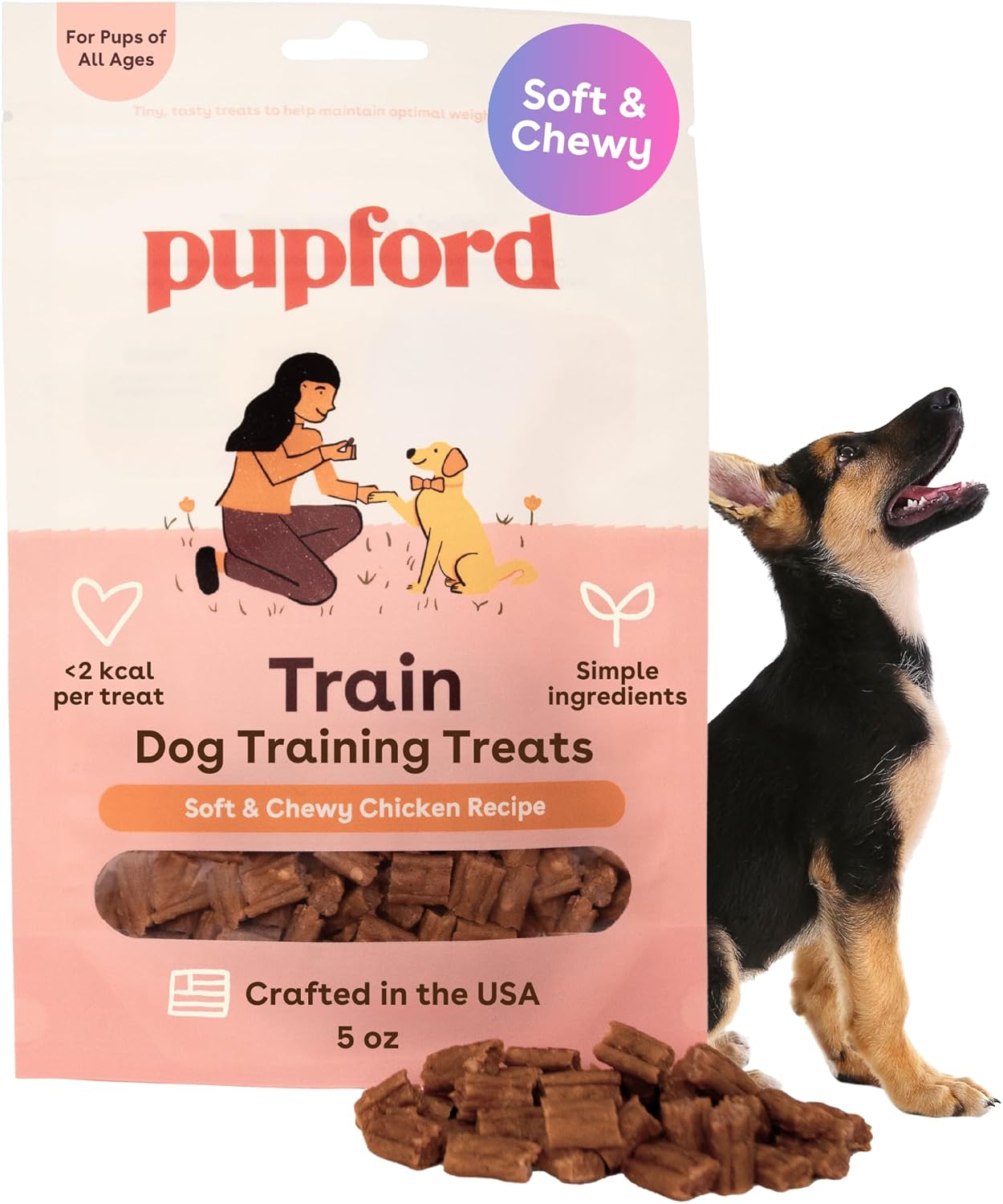 Pupford Soft & Chewy Training Treats for Dogs & Puppies (Chicken, 5 oz)