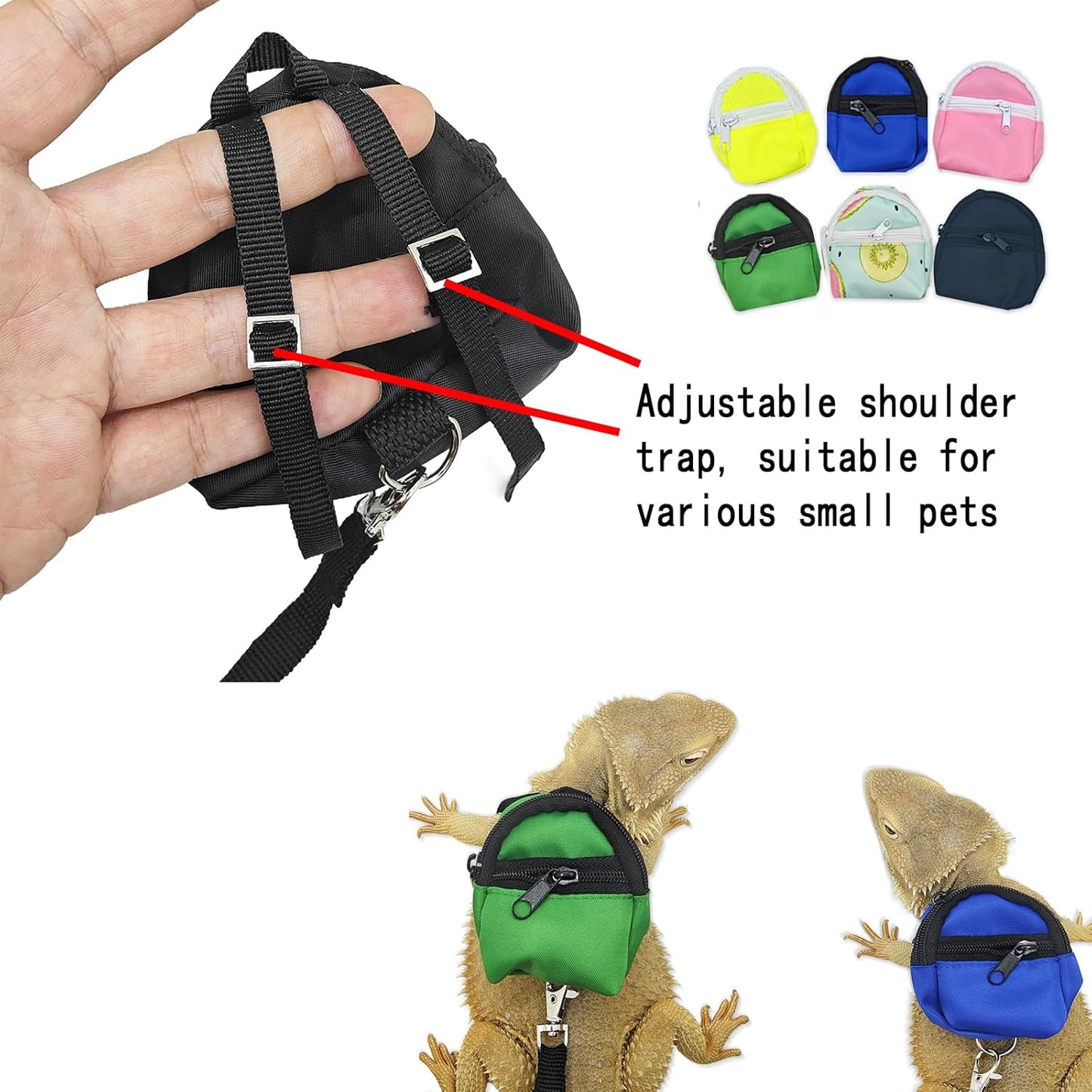 Crested Geckos Backpack Carrier,Reptile Portable Backpack Carrier with Small Backpack Harness Leash Set,Space Capsule Clear Bubble Window Travel Backpack for Lizard Travel,Guinea Pig,Bearded Dragon