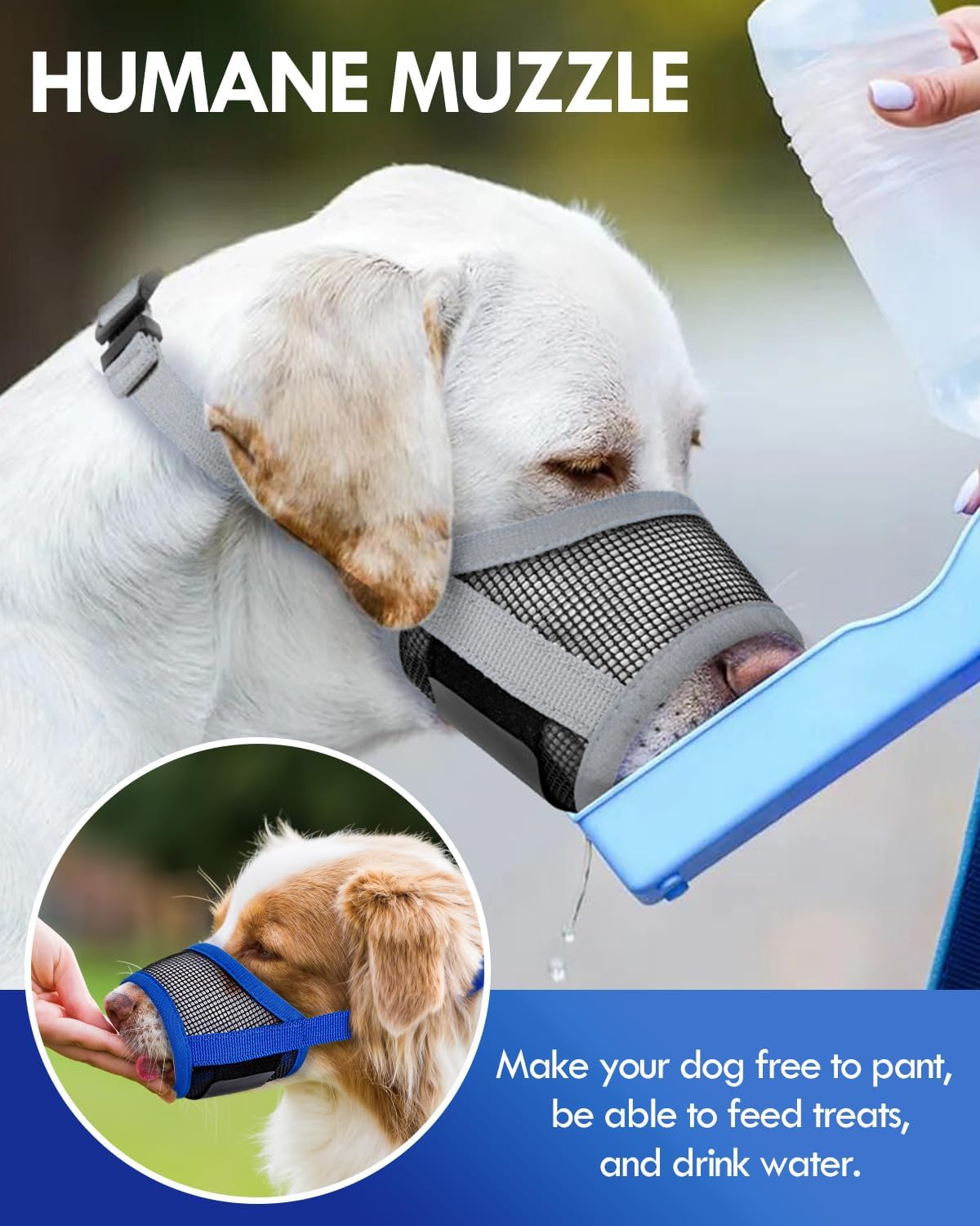 Dog Muzzle, Soft Air Mesh Muzzle for Small Medium Large Dogs Anti Biting Barking Chewing, Breathable Drinkable Adjustable Loop Pets Muzzle for German Shepherd Husky Labrador Retriever (Grey,L)