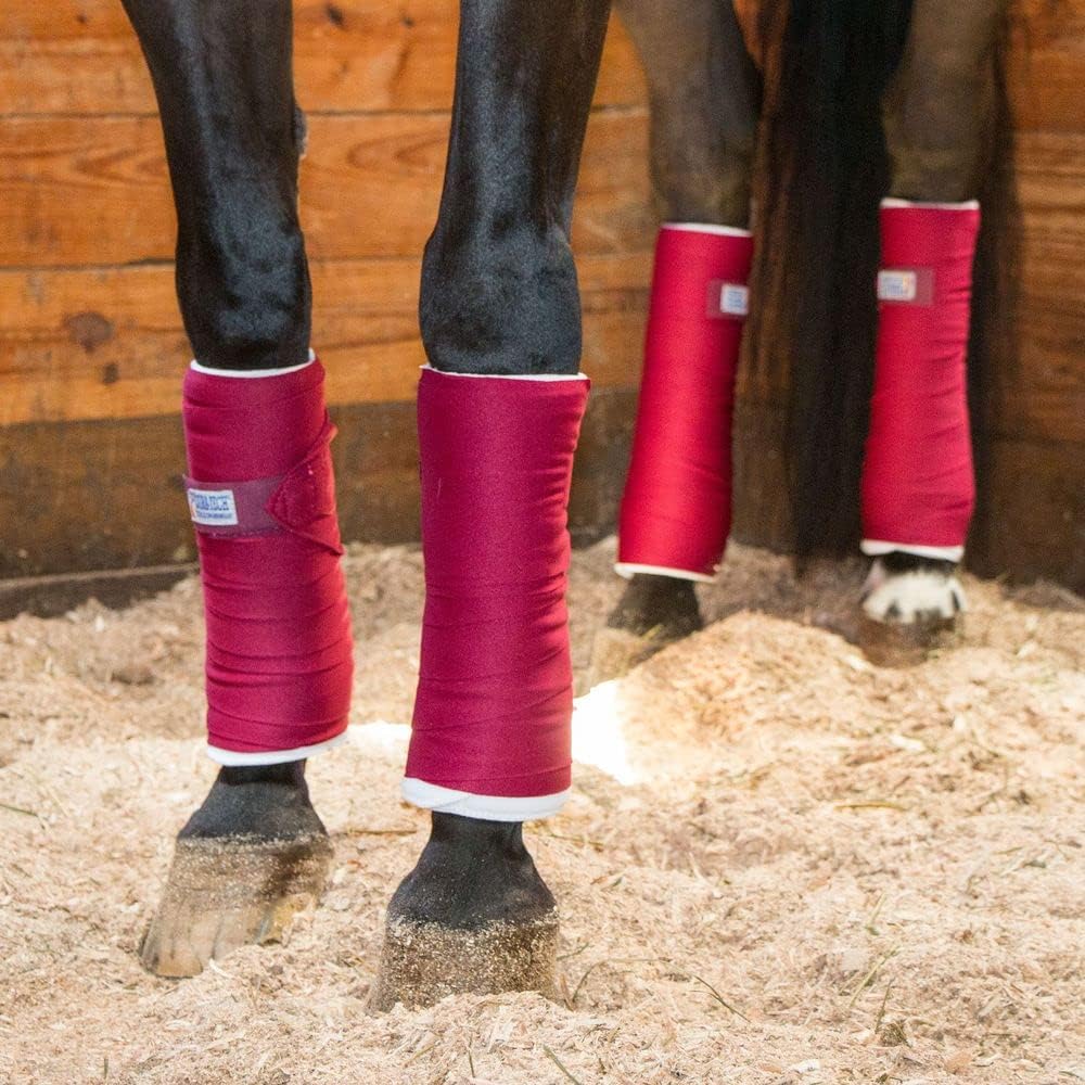 Dura-Tech Standing Wraps for Horses | Color Green | Optimal Comfort & Support | Ideal for Post-Exercise & Trailering | Right Tension Application | Secure Closure