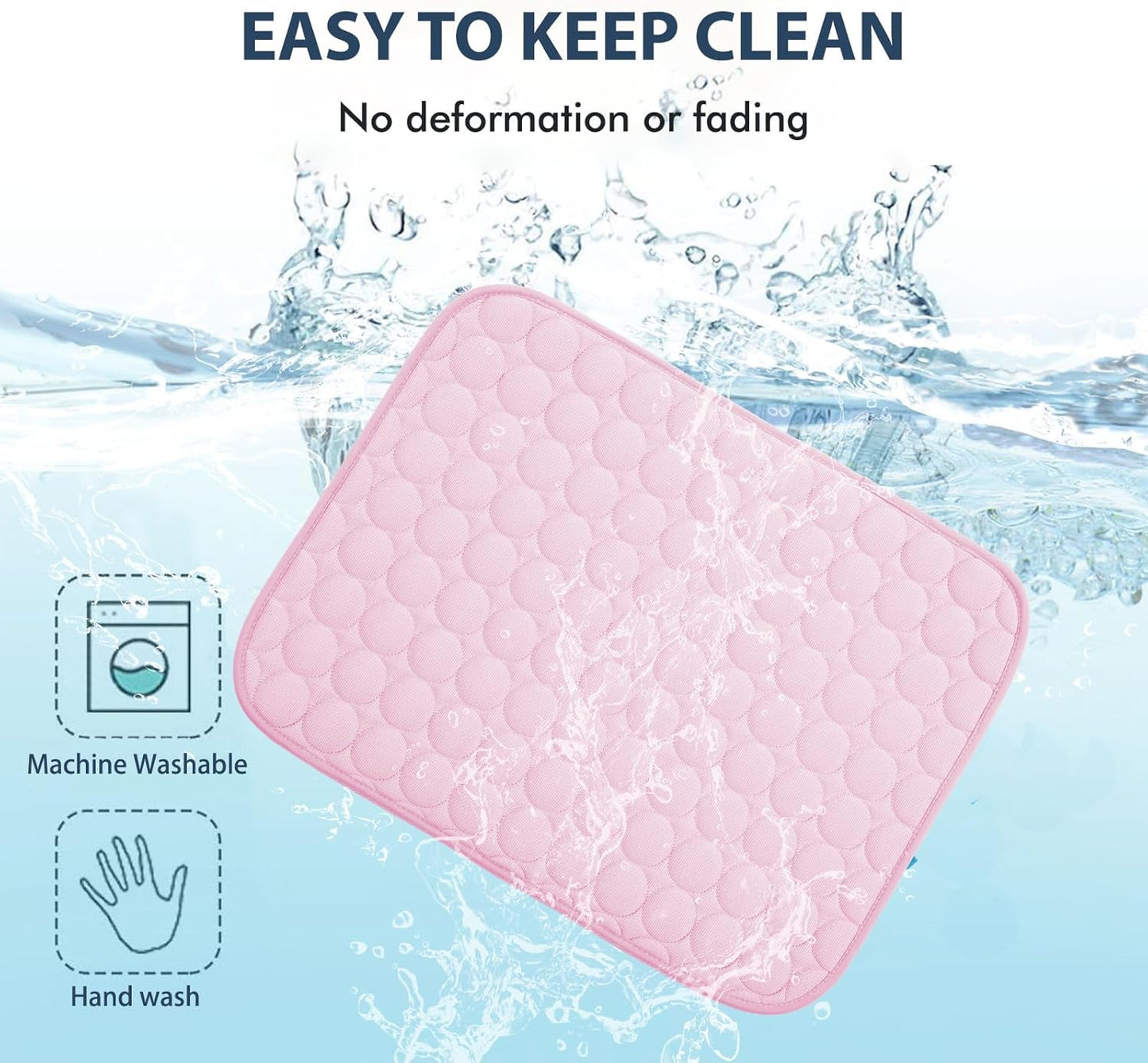 MICROCOSMOS Summer Cooling Mat & Sleeping Pad- Water Absorption Top, EZ Clean, Easy Carry, Materials Safe. Keep Cooling for Pets, Kids and Adults.(Pink, 59" x 40")