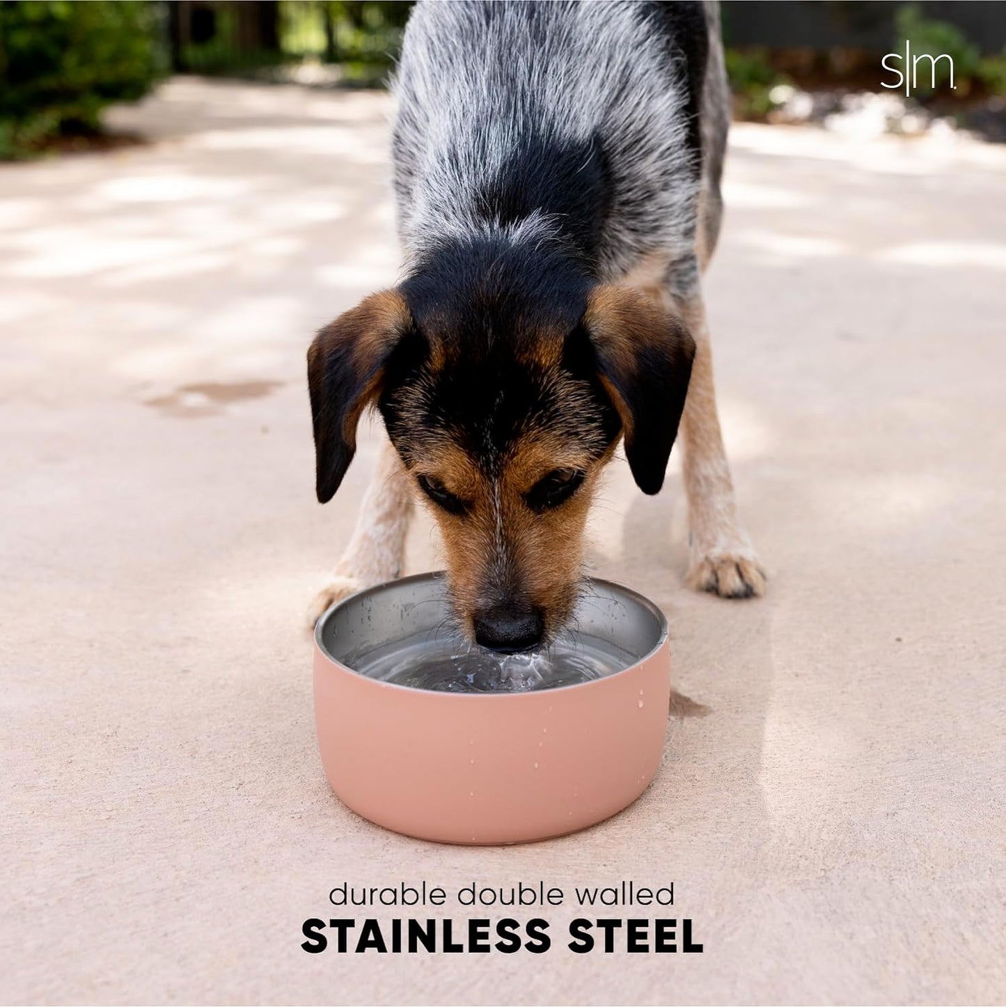 Simple Modern Stainless Steel Pet Water Bowl for Dogs & Cats | Reusable Insulated Stainless Steel Food Bowls for Dog Cat | No Tip No Slip BPA Free | Bentley Collection | Medium (32oz) | Almond Birch