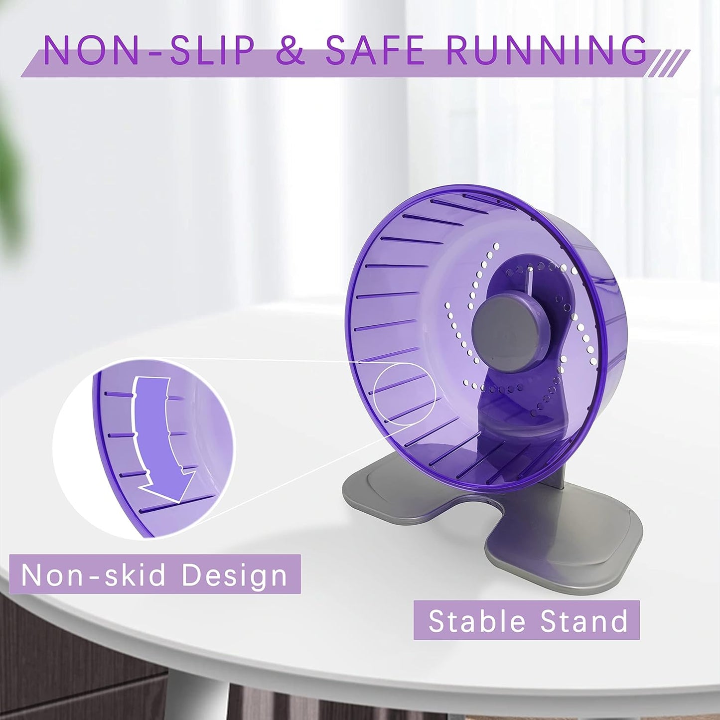 Petest Hamster Exercise Wheel, Silent Spinner Hamster Running Wheels, Diameter 8.3 inch, Purple