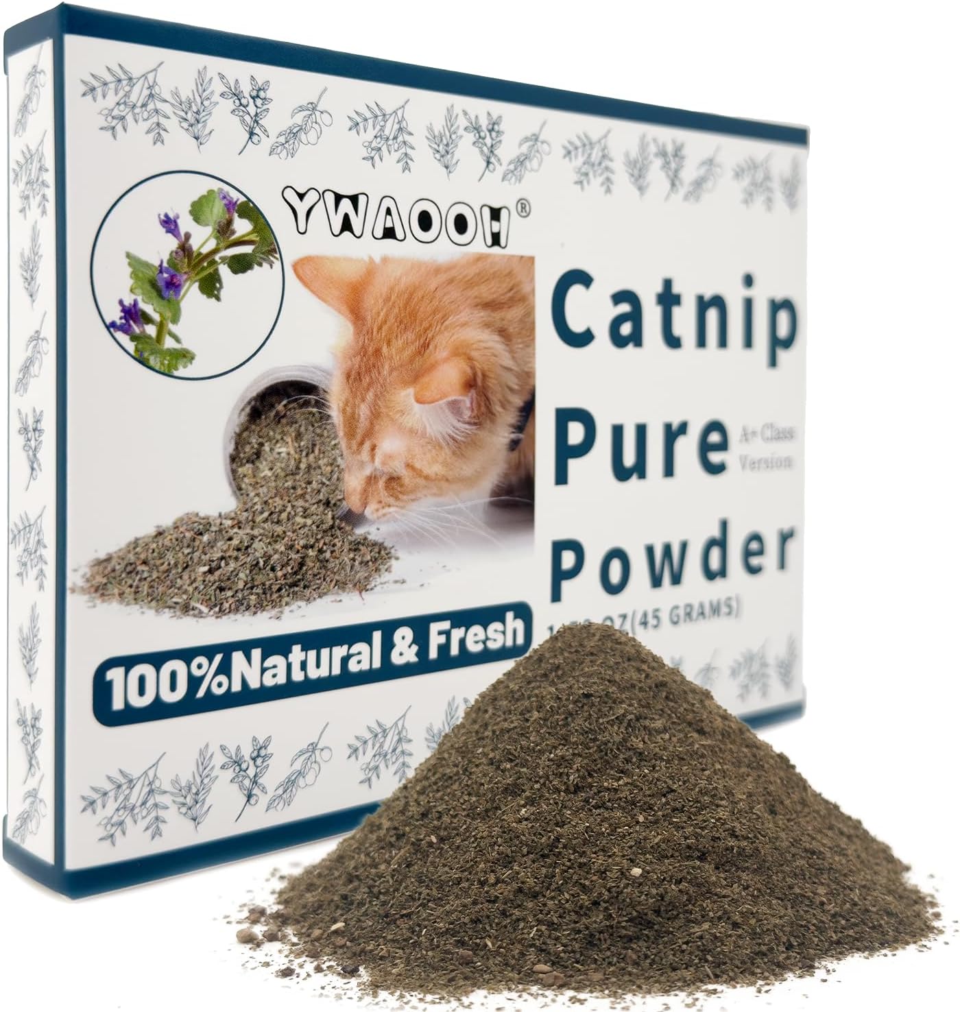 Premium Catnip for Cats & Kittens – Cold-Processed, High Potency Nepetalactone, 100% Pure Organic Leaf-Only Catnip for Toys, Scratchers, Refills, Stimulates Play & Protects Furniture - 45g
