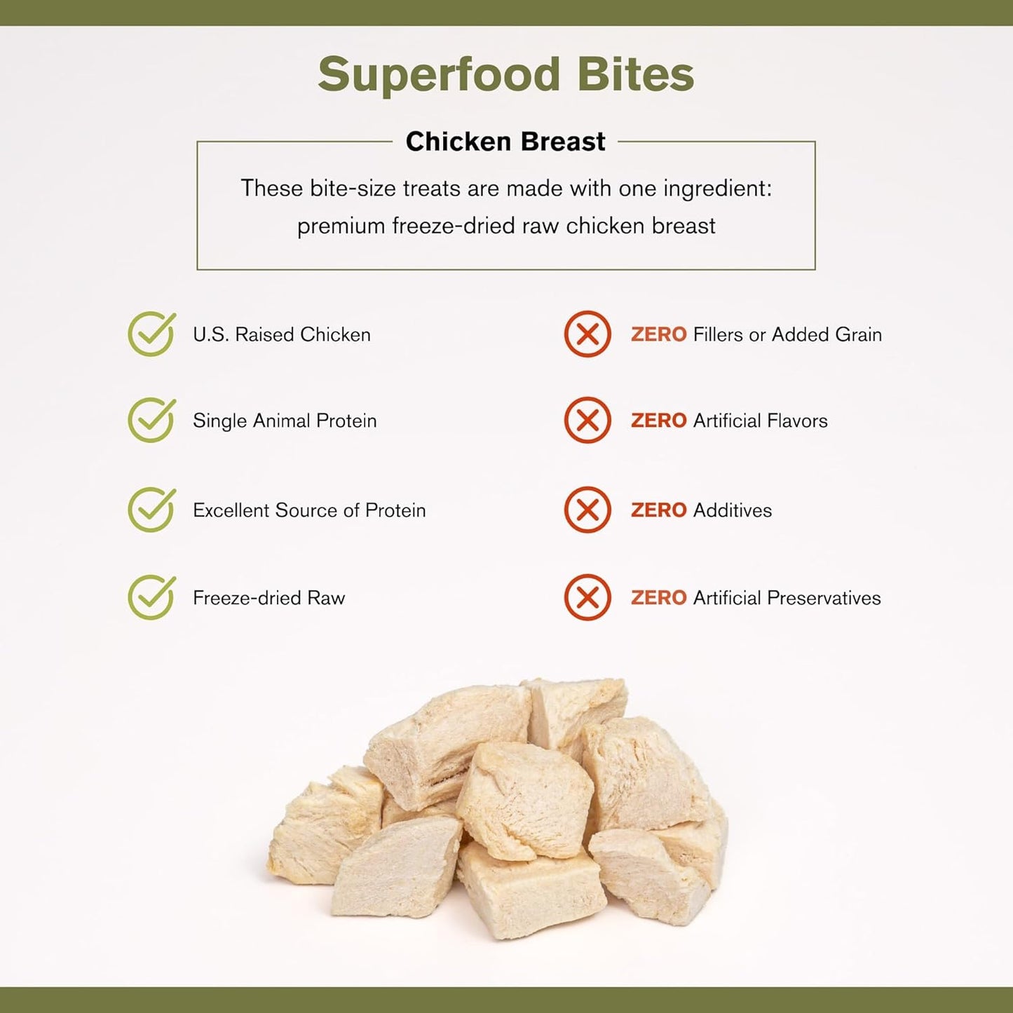 BADLANDS RANCH - Superfood Bite, Freeze-Dried Raw Dog Treats - Protein Rich, Train & Reward, Traceable Single Ingredient by Katherine Heigl (Chicken Breast)