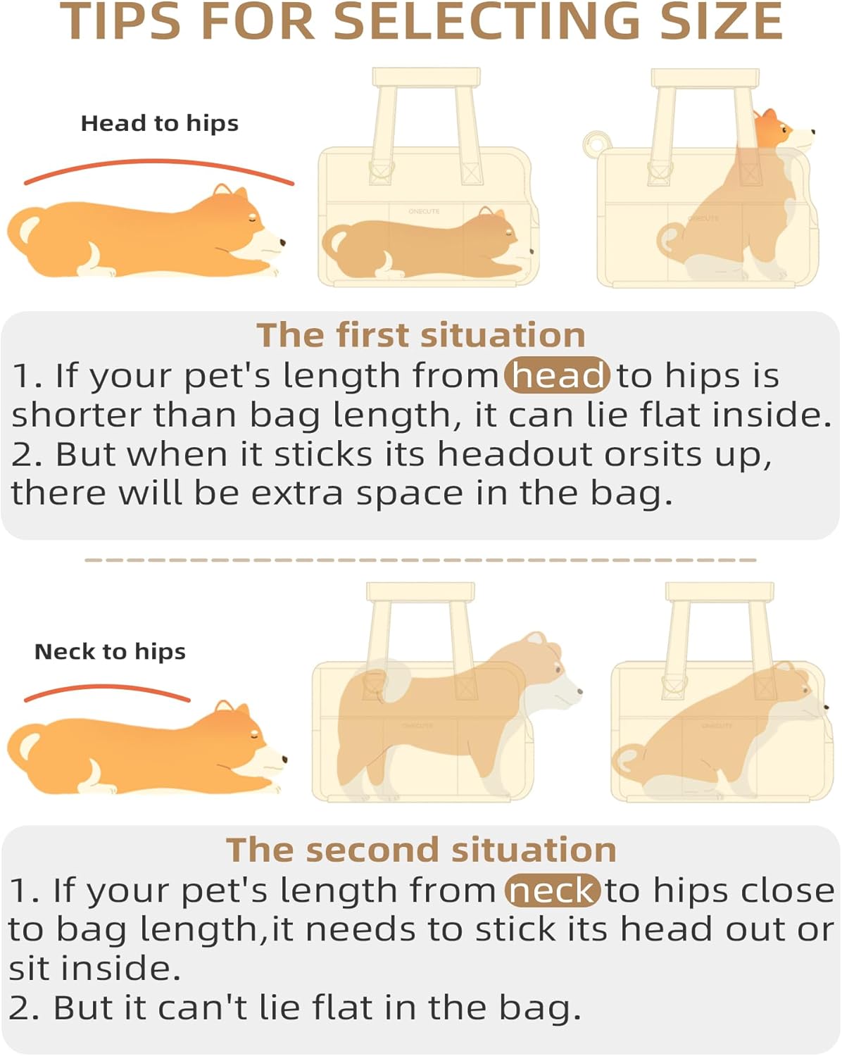 Dog Carrier for Small Dogs Rabbit cat with Large Pockets, Cotton Bag, Dog Carrier Soft Sided, Collapsible Travel Puppy Carrier (Grey, 17" L x 7.5" W x 12" H)