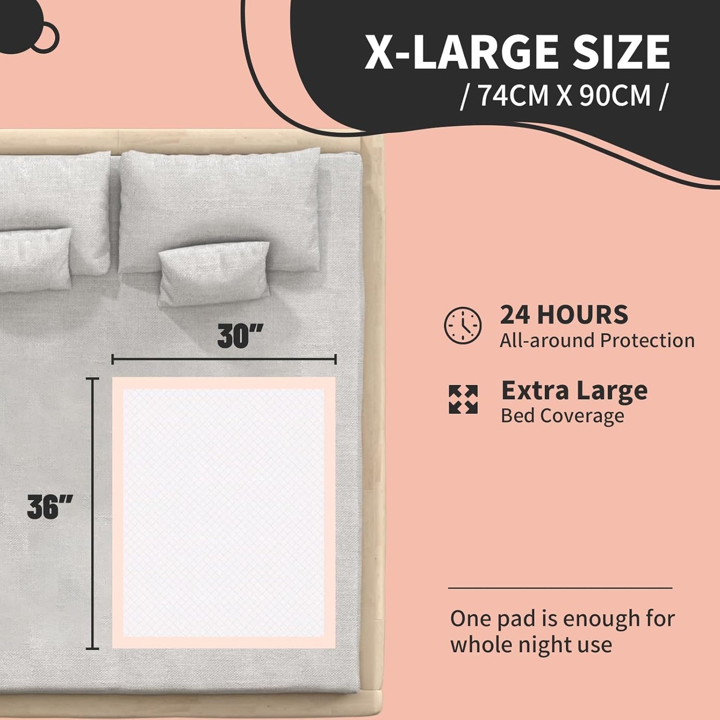 MKISS Bed Pads Disposable [75 Count] Adult Incontinence Underpads 30" x 36" Heavy Duty Absorbent Pee Pad, XL Chucks Leakproof, Extra Large Puppy Training Pad, Waterproof Baby Changing Pad