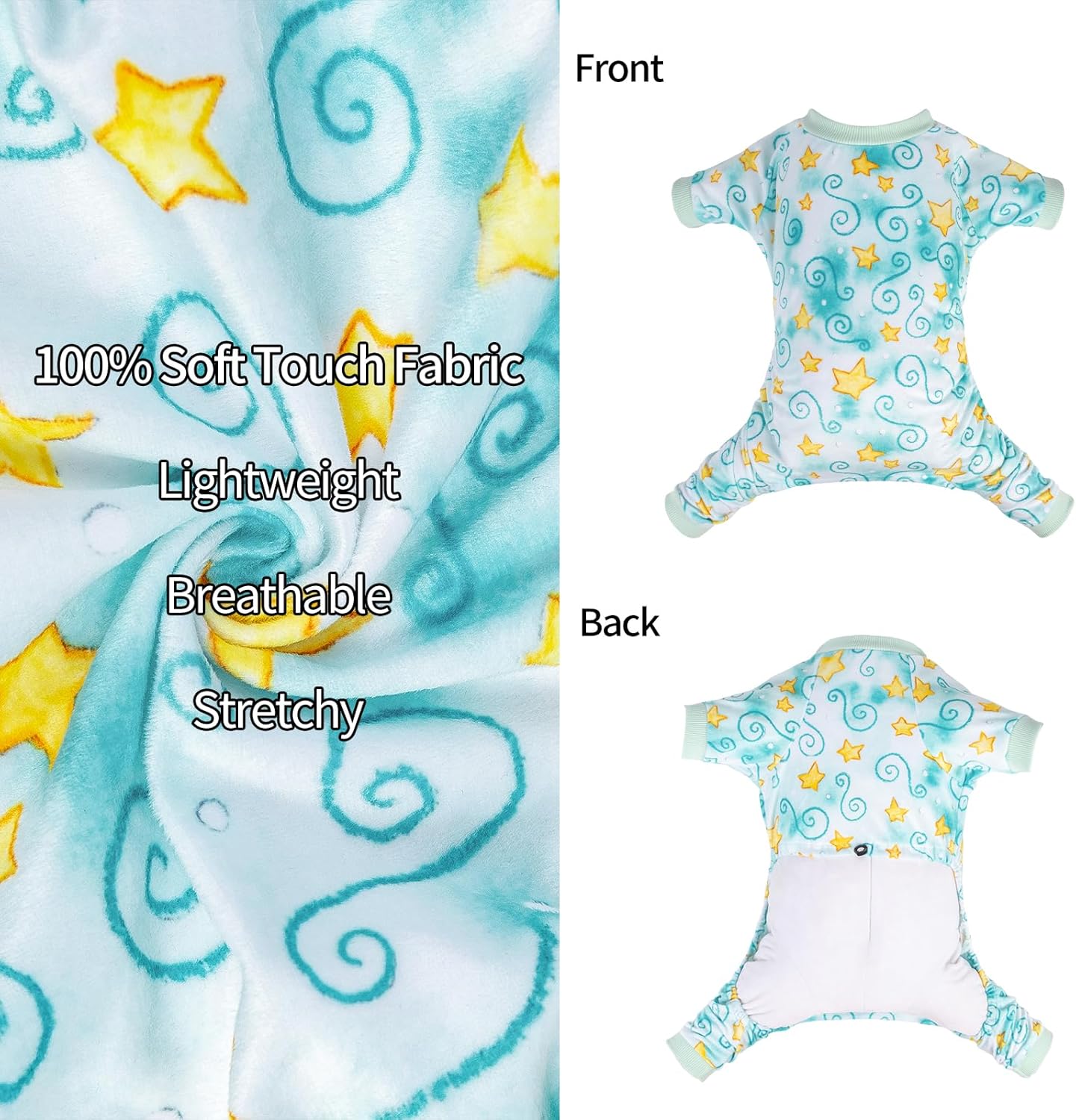 CuteBone Small Dogs Outfit Soft Puppy Onesies Pjs Dog Pajamas Pet Coat Cat Apparel Comfy Doggie Jumpsuit Bodysuit for All Seasons P279S