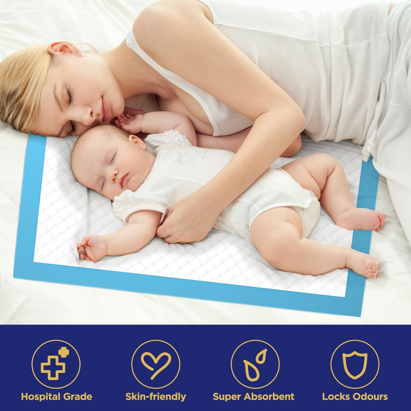 Disposable Bed Pads for Incontinence 23" x 36" - 40 Count, Large Disposable Chucks Pads for Adults, Children, Elderly & Pets, High Absorbency Waterproof Underpads for Mattress & Furniture