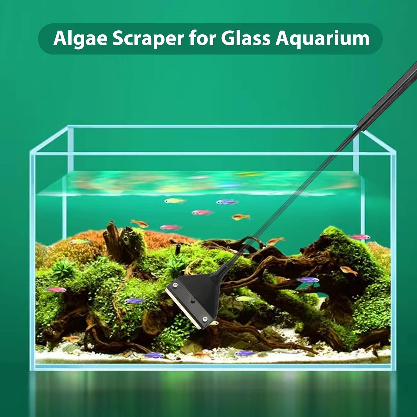 Algae Scraper for Glass Aquarium,Aquarium Razor Scraper with 10 Replaceable Blades,Aquarium Cleaning Tools.