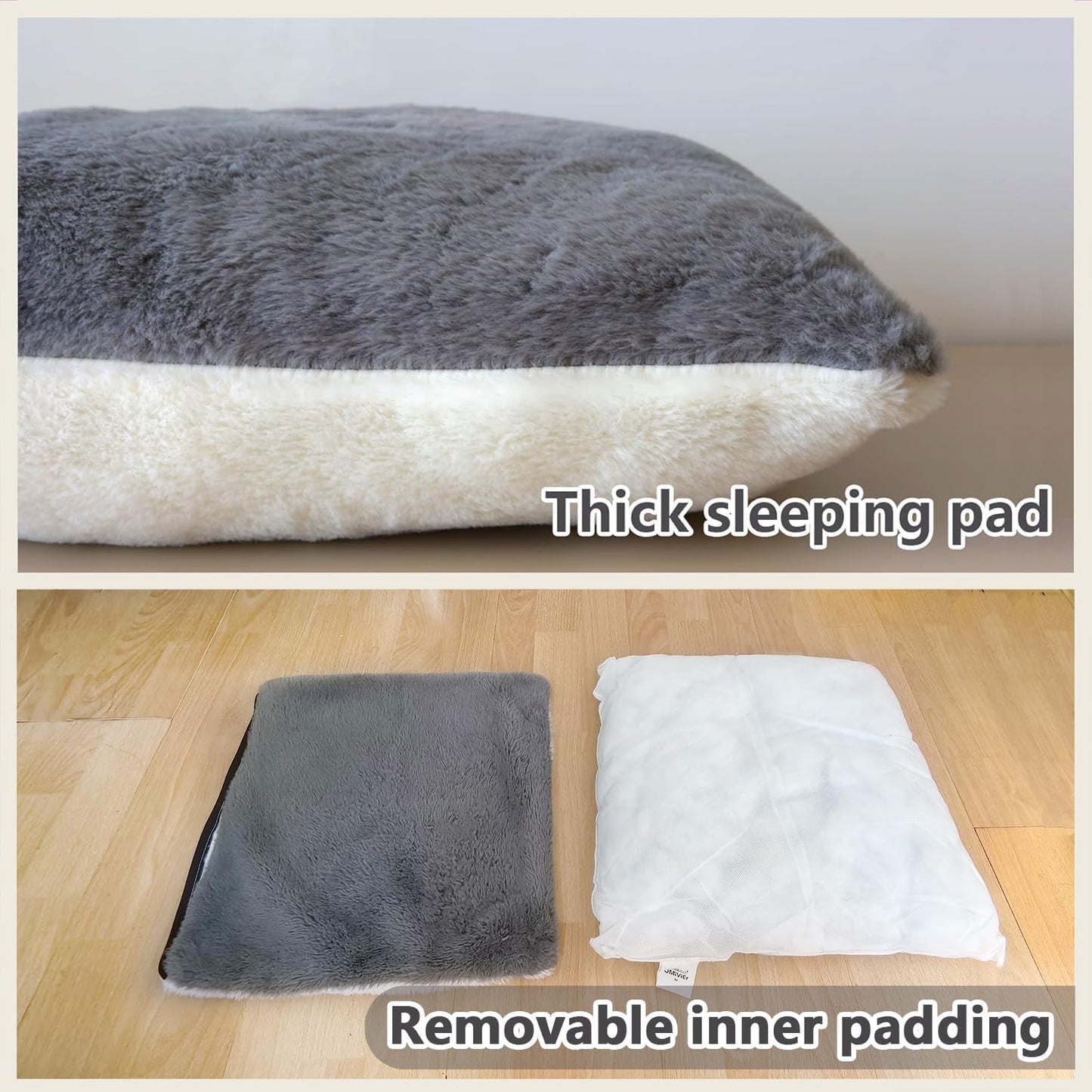 Cat Bed for Indoor Cats，Foldable cat cave，Anti-Slip & Water-Resistant Bottom，cat Houses for Indoor Cats or Small Dogs, Kitten Tent, Rabbit Bed，2 in 1 pet Bed (Dark Grey)