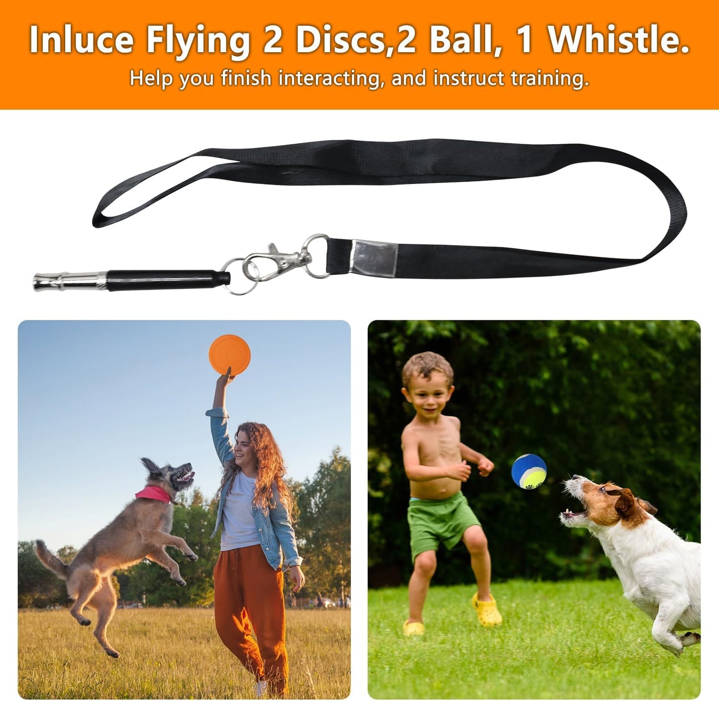 Dog Agility Training Equipment Set Outdoor Indoor Game, Tire Jump + Hurdle Jump, Tunnel, Weave Poles, Pause Box, 2 Toy Balls, 2 Flying Discs, 1 Whistle, 1 Bag, Backyard Premium Dog Obstacle Course Kit