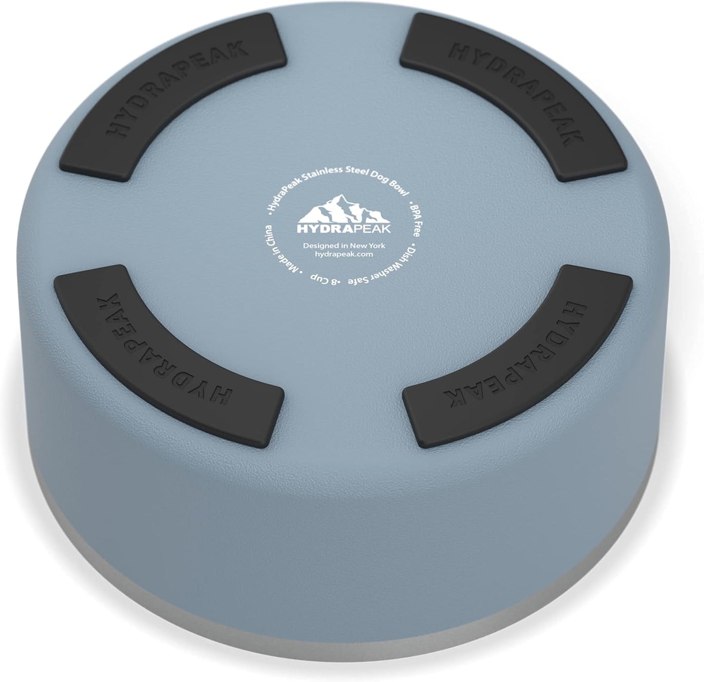 Hydrapeak Dog Bowl; Non Slip Stainless Steel; Water and Food Dish; Large Sized and Small Dogs; 32oz 64oz; Multiple Sizes | 8 Cup | Storm