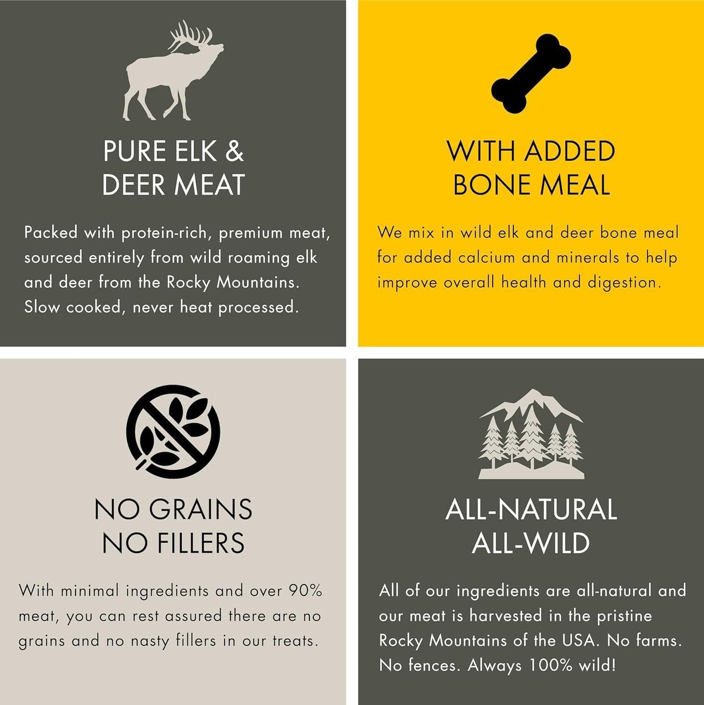 Training Treats for Dogs & Puppies – Elk & Venison Protein Puppy & Dog Treat – High Value, All-Natural, No Fillers, Grain-Free, No Artificial Preservatives – 4oz, 1 Bag