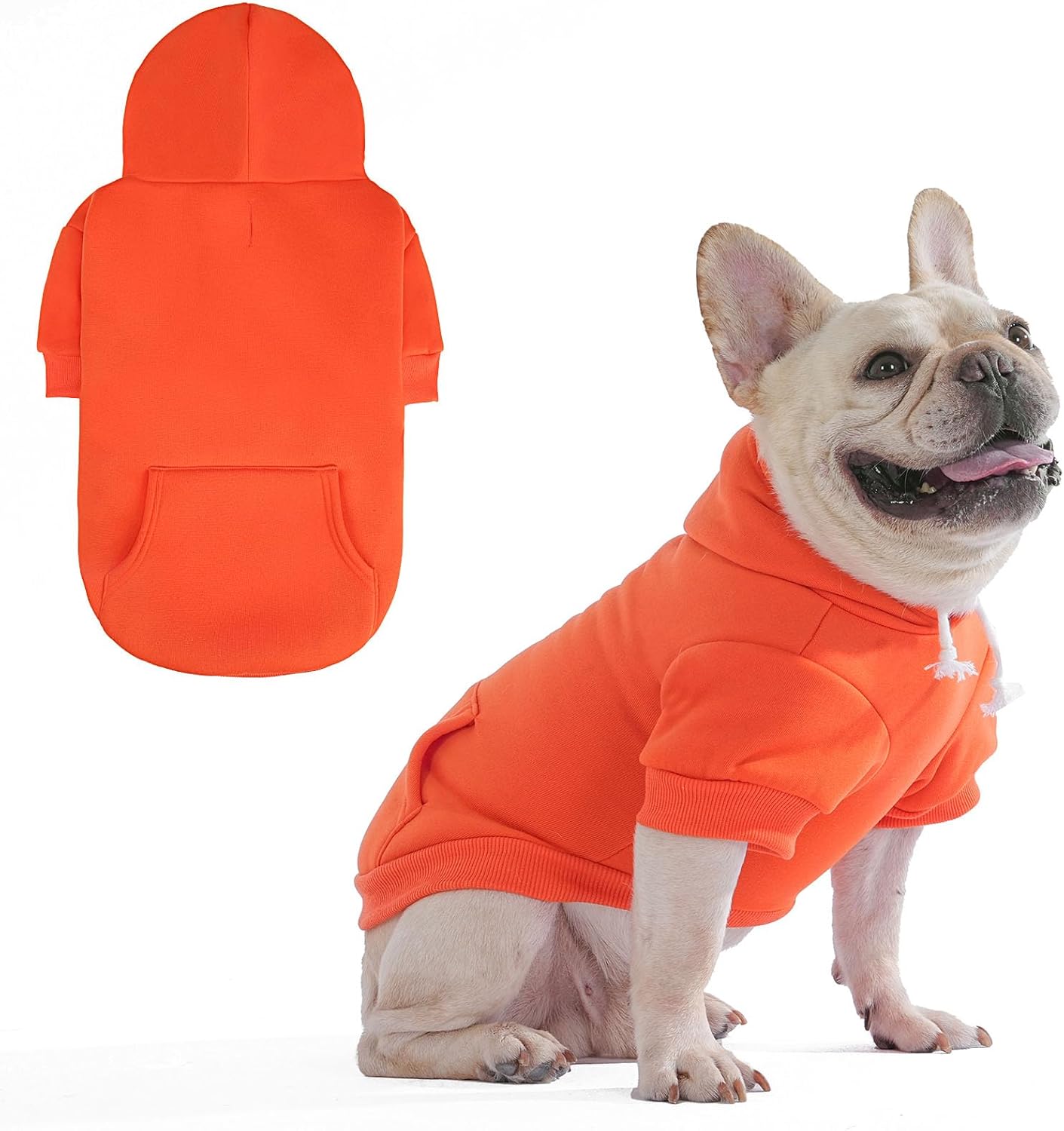 KOOLTAIL Fall Dog Hoodie - Soft & Warm Dog Thanksgiving Sweater with Leash Hole and Pocket, Pet Winter Coat, Cold Weather Clothes Sweatshirt for Small Medium Large Dogs Puppy Cat Boys Girls, Orange M