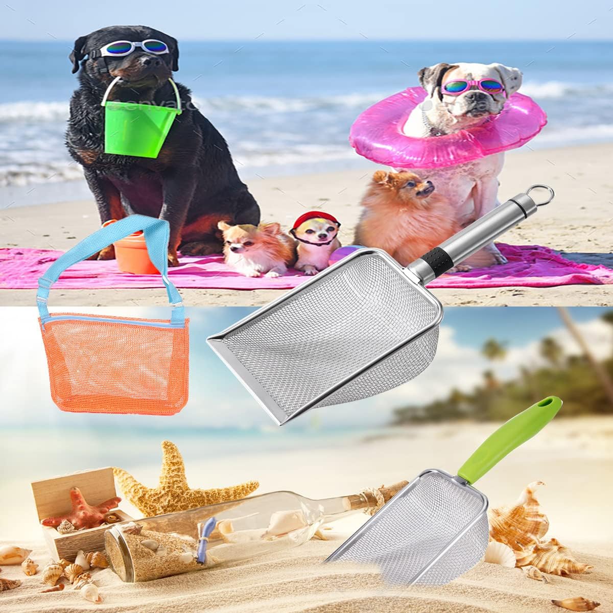 4PCS Reptile Scooper,Litter Cleaner Corner Scoop, Reptile Sand Fine Mesh,Cat Little Scoop, Bearded Dragon Sand Shovel,Pet Poo Shovel Scooper (4PCS Shovels)