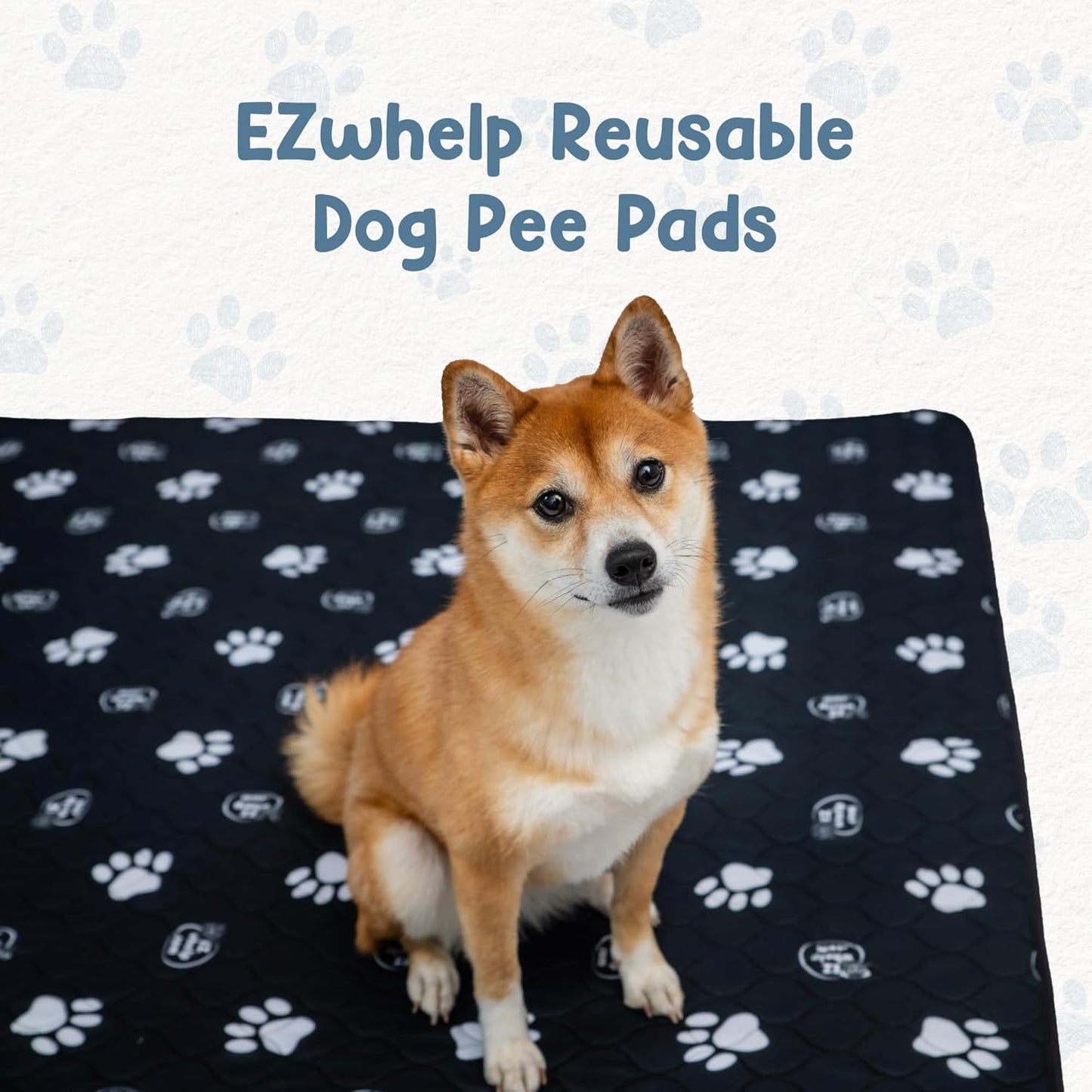 EZwhelp Pack of 2 Reusable Dog Pee Pad, Washable Slip-Resistant Waterproof Mat, 24x48 Inches