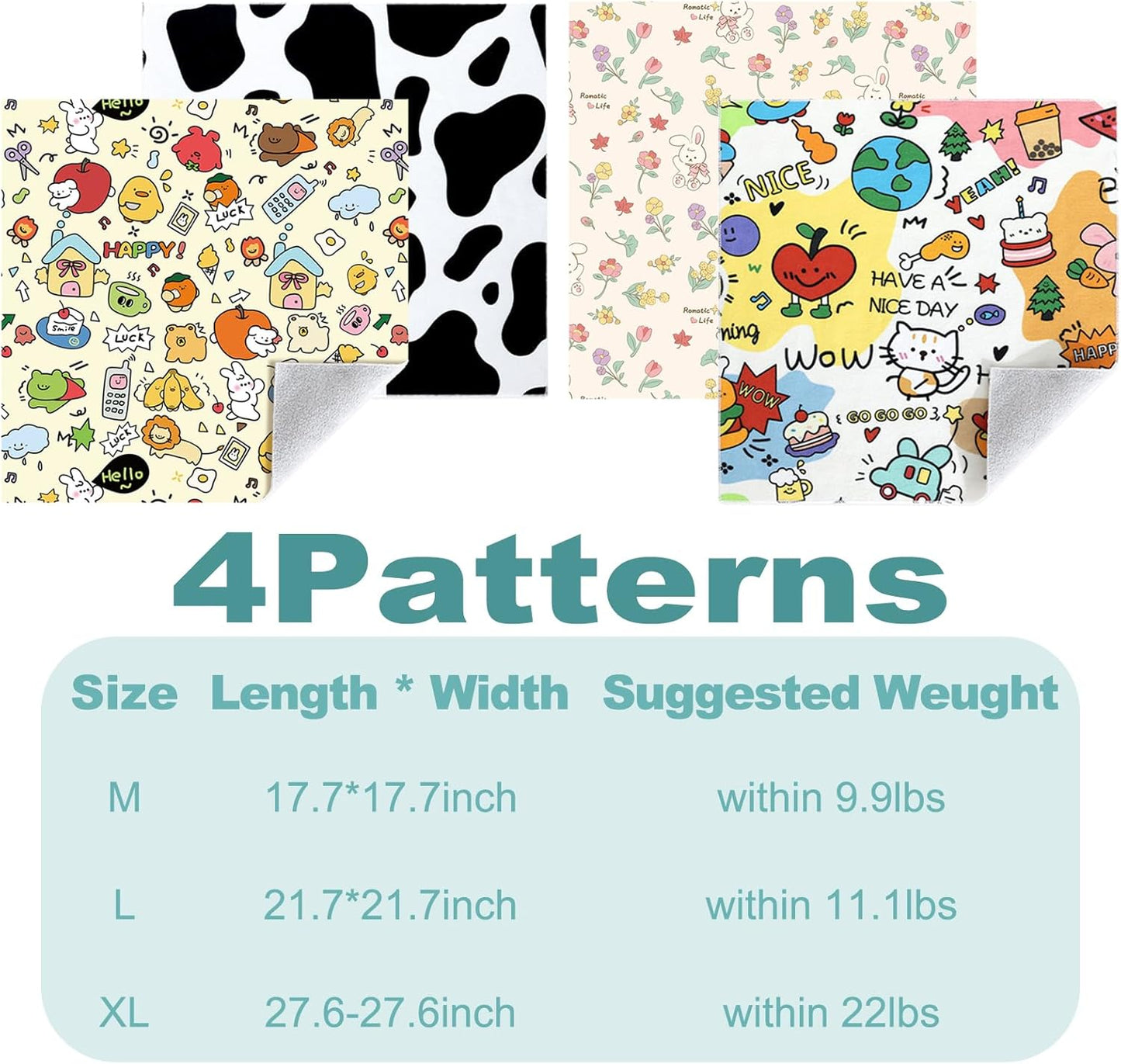 Cat Grooming Wrap, 2pcs [L+XL] Cat Restraint Wrap for Nail Clipping, Ear Cleaning, and Teeth Brushing, Self-Adherent, Anti-Bite, Anti-Scratch, Anti Scratch, Cow White