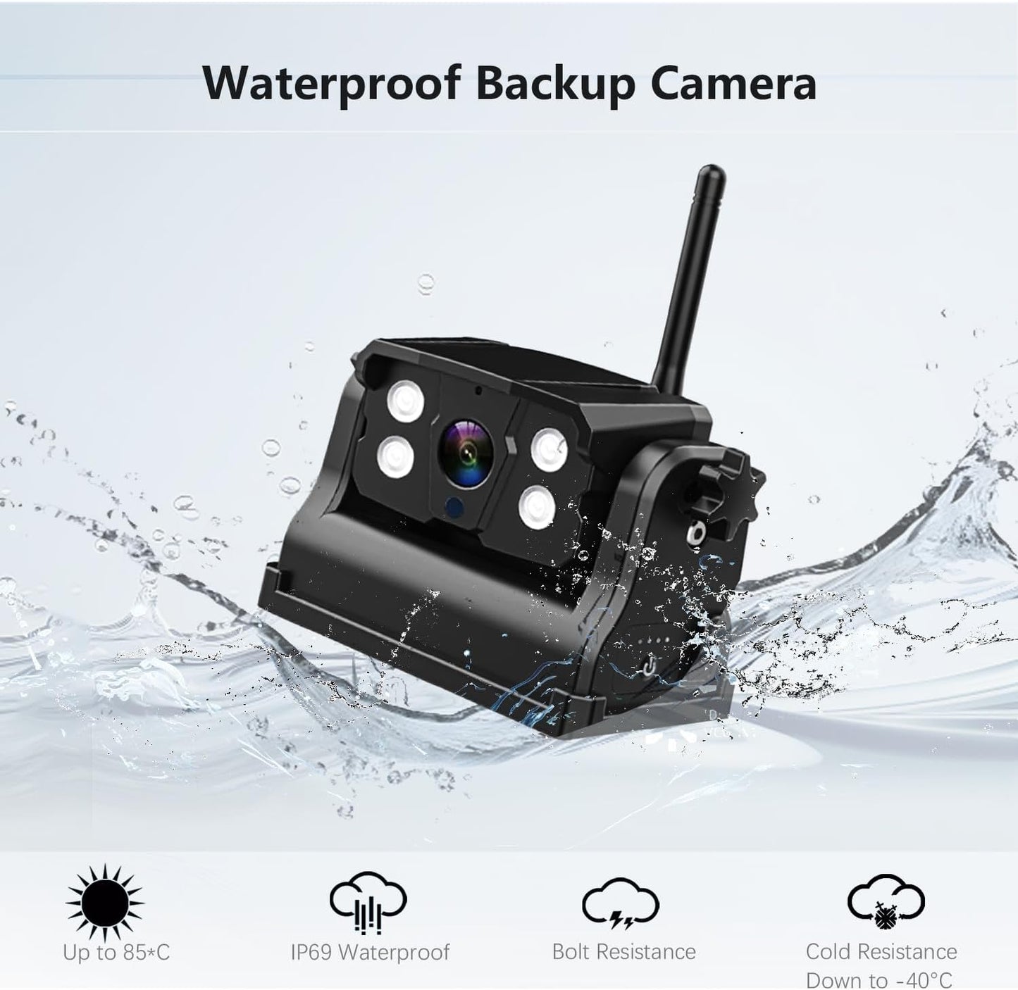 WiFi Magnetic Wireless Backup Camera, LASTBUS Rechargeable 2.4Ghz WiFi Rear Camera for Easy Hitching Gooseneck Horse Boat Travel Trailer Fifth Wheels RV Camper for iPhone iPad Android iOS Smartphone