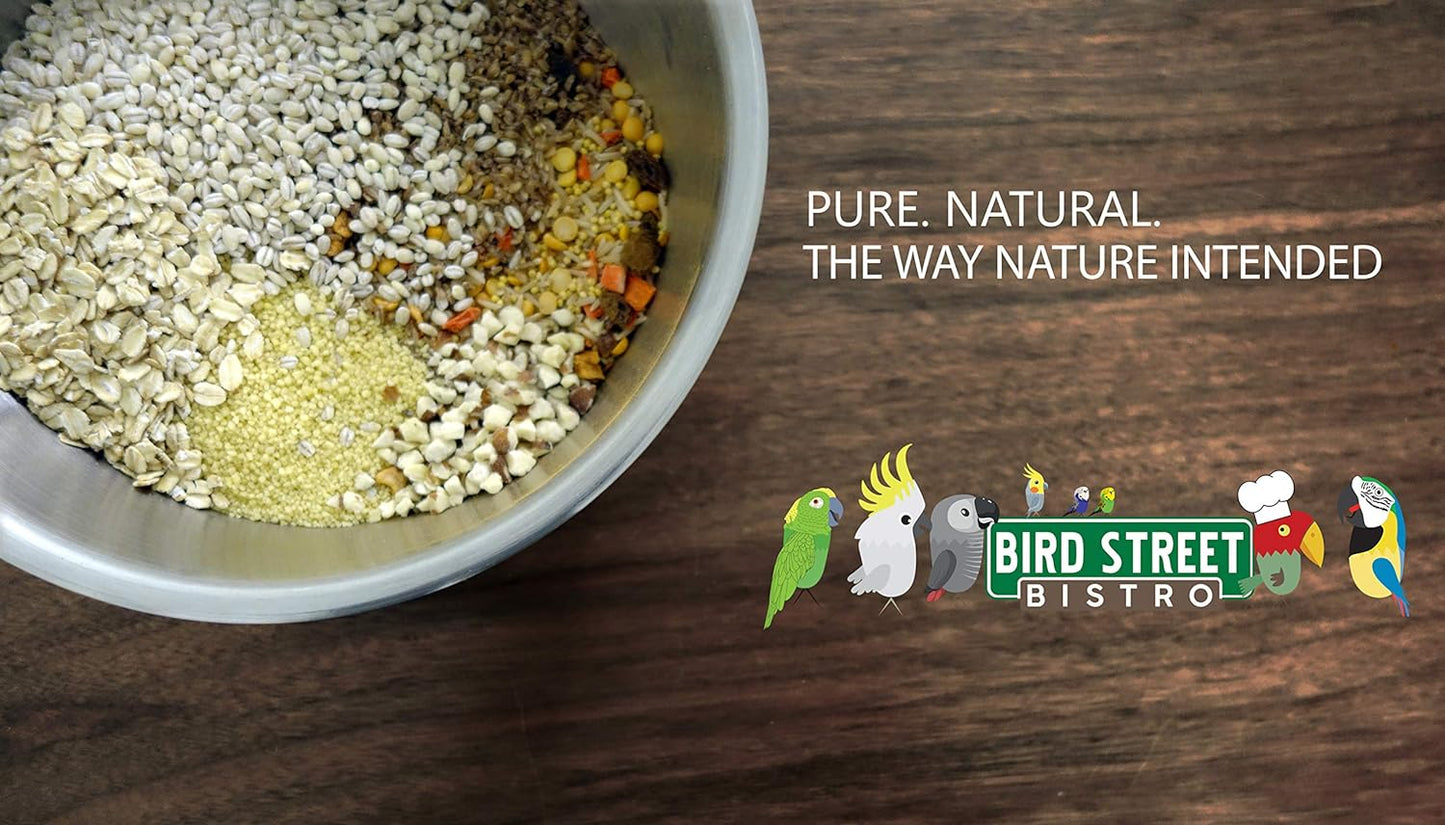 Parrot Food - Parakeet & Cockatiel Food - Cooks in 3-15 min with Natural & Organic Grains, Legumes, Healthy Fruits, Vegetables & Spices