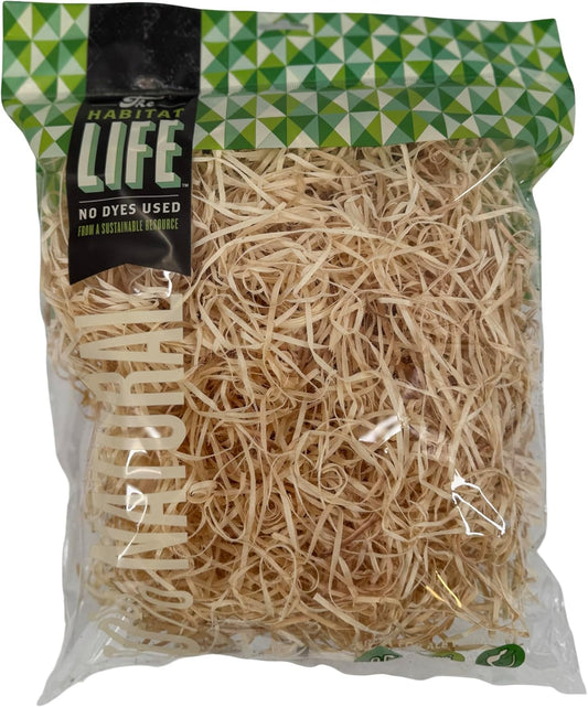 The Habitat Life - Natural Ribbon Cut Excelsior - for Birds, Hamsters, Gerbils, Rats & Other Small Mammals - Soft & Absorbent - Wood Fiber - Dye-Free & Safe - Medium - 1 Pack