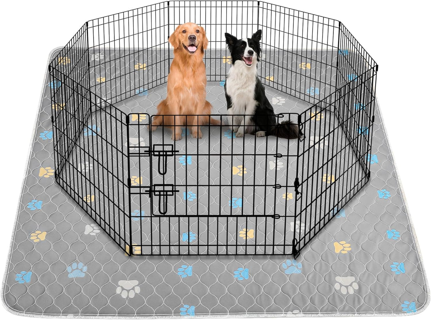 Aitmexcn Washable Puppy Dog Pee Pad, 100% Waterproof Whelping Training Mat for Puppy/Senior Dog, Fast Drying Reusable Puppy Pads for Indoor, Outdoor and Car Travel- 72'' x 72'' Llight Gray 1PC