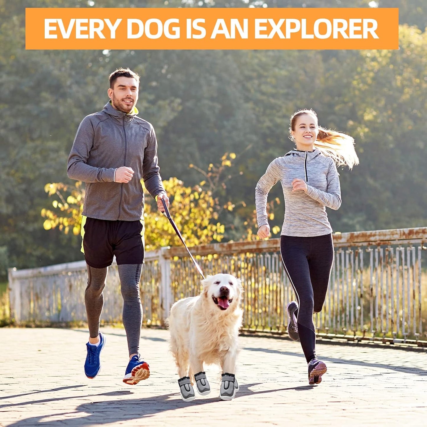 Hcpet Dog Boots for Large Dogs, Dog Shoes for Hot Pavement Winter Snow, Paw Protector Dog Booties Designed for Comfort and Breathability, Outdoor Booties for Small Medium Dogs for Hiking Grey Size 6