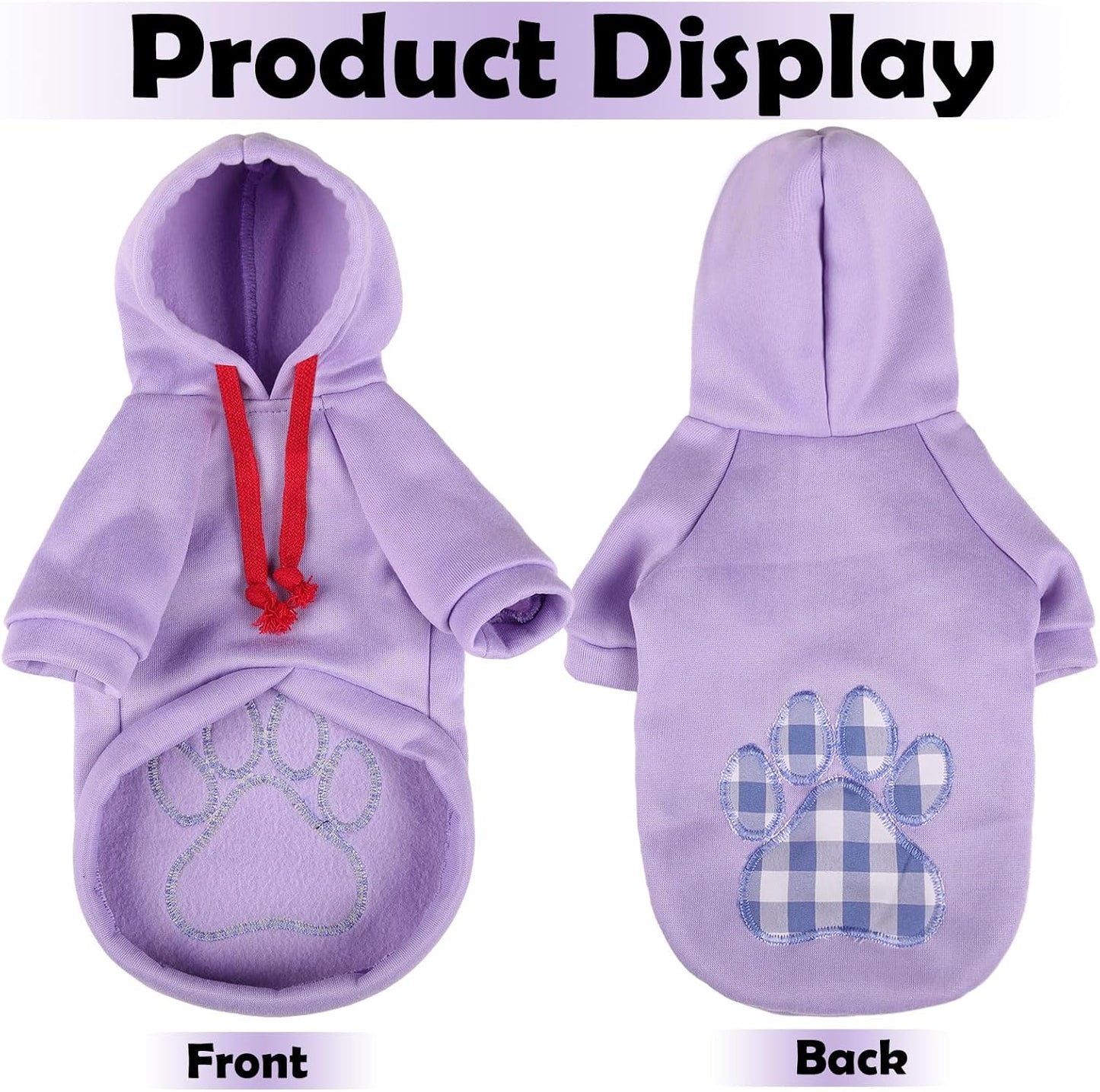 SAWMONG Dog Hoodie,Flannel Pet Hooded Sweater with Hat Puppy Pullover Sweater Shirt,Dog (Purple,M)