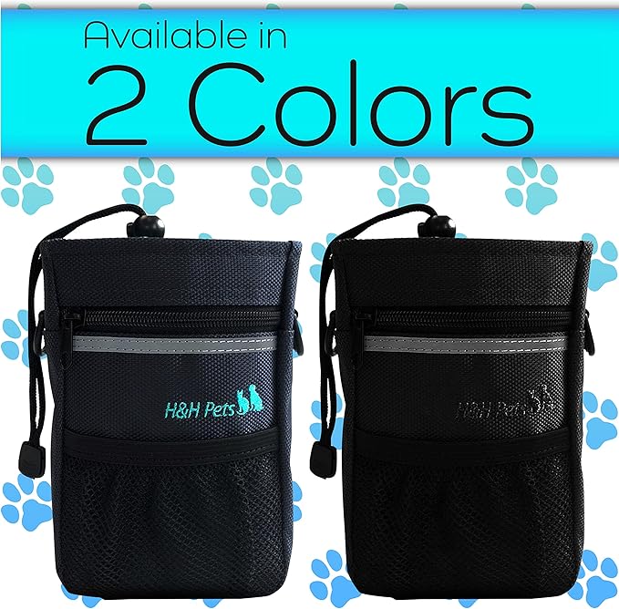 H&H Pets Dog Treat Pouch with Shoulder Strap, Waste Bag Dispenser, Dog Treat Pouch, Training Accessories