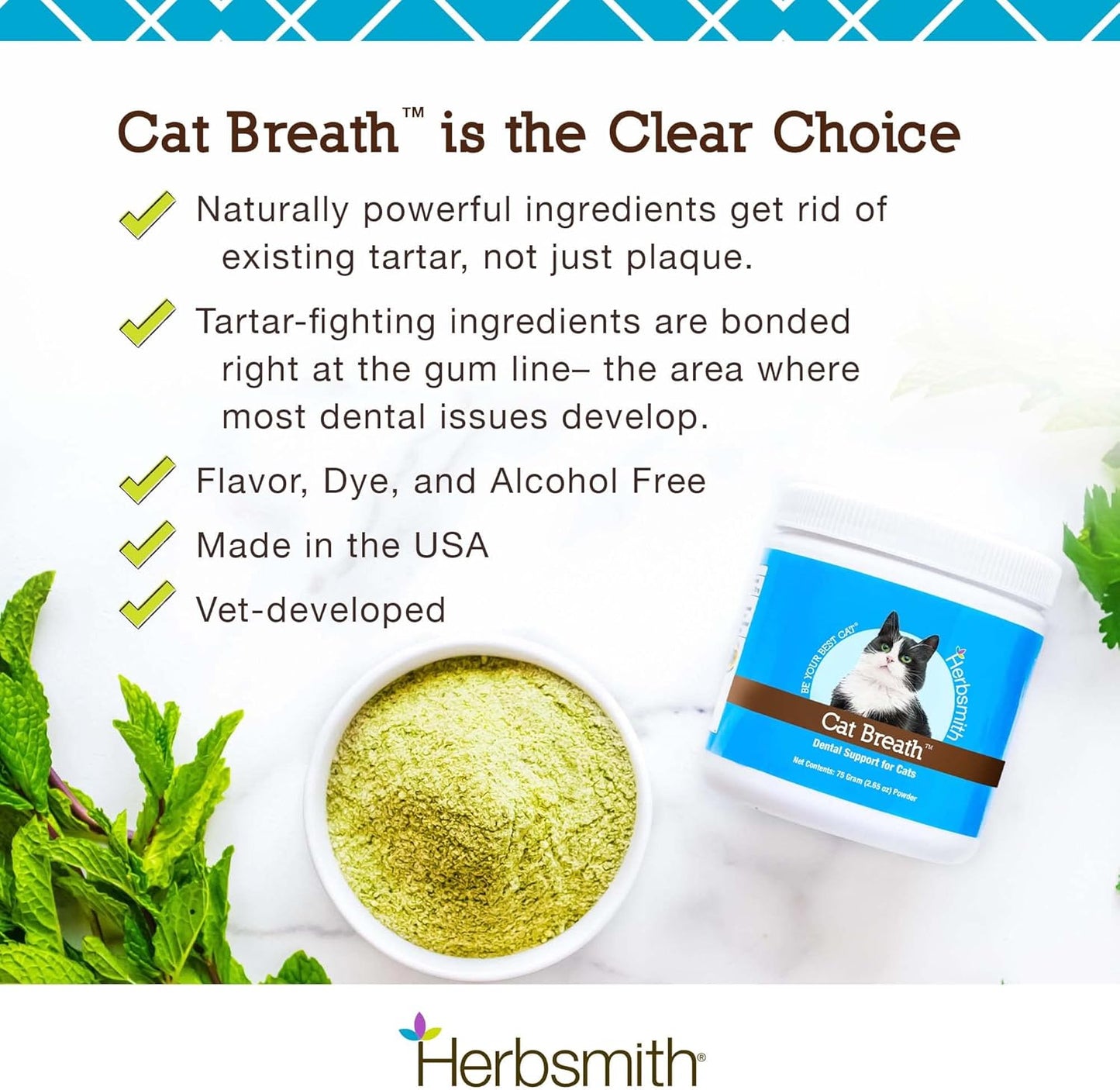 Herbsmith Cat Breath - Dental Support for Cats - 75g