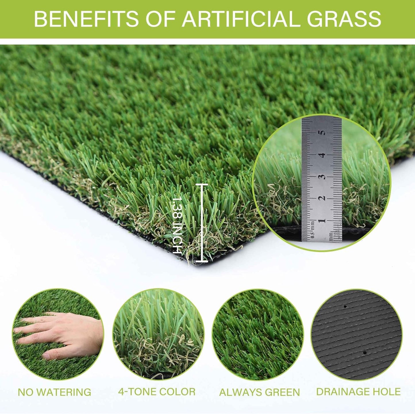 Fake Grass for Dogs to Pee on, Artificial Grass for Dogs , Dog Pee Pads Extra Large, Outdoor Grass Mats, Washable, 5x10FT Puppy Potty Training Rug, Strong Permeability, Washable