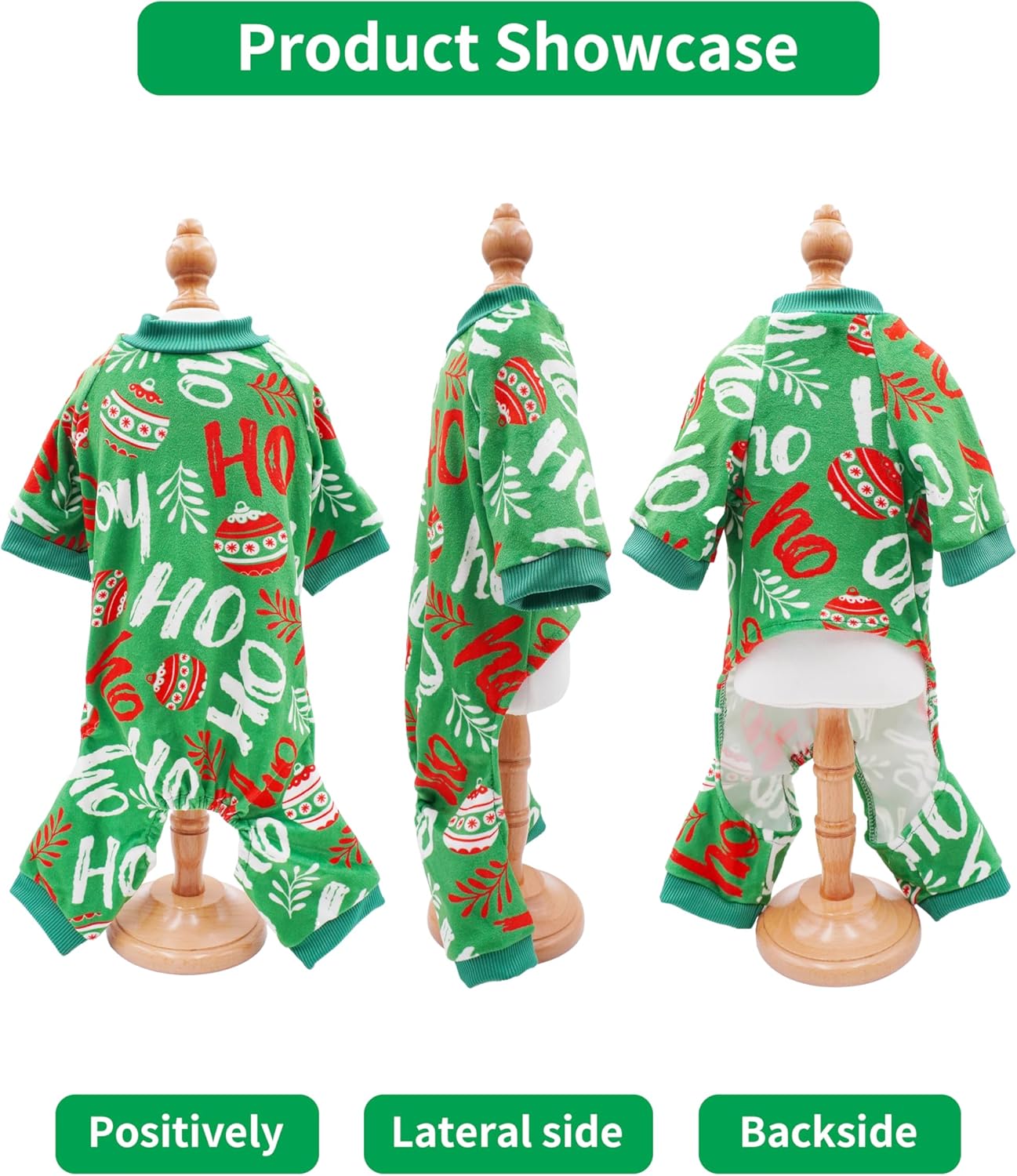 PET SHOW 4 Pack Small Dog Christmas Pajamas Holiday Dog Clothes for Medium Dogs Girl Boy Soft Stretchy PJs Xmas Jumpsuit Puppy Onesies Red Green Outfits with Sleeve Pets Dachshund Costume XL