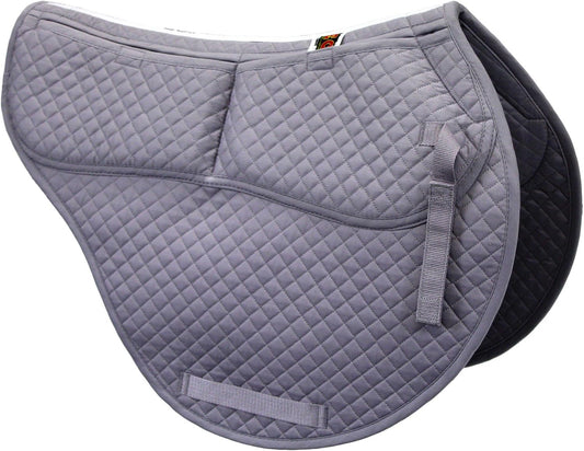 ECP Equine Comfort Products All-Purpose Contoured Correction Saddle Pad with Adjustable Memory Foam Inserts for Custom Support, Non-Slip, Shock Absorbing, 22” Spine, 19.5” Drop