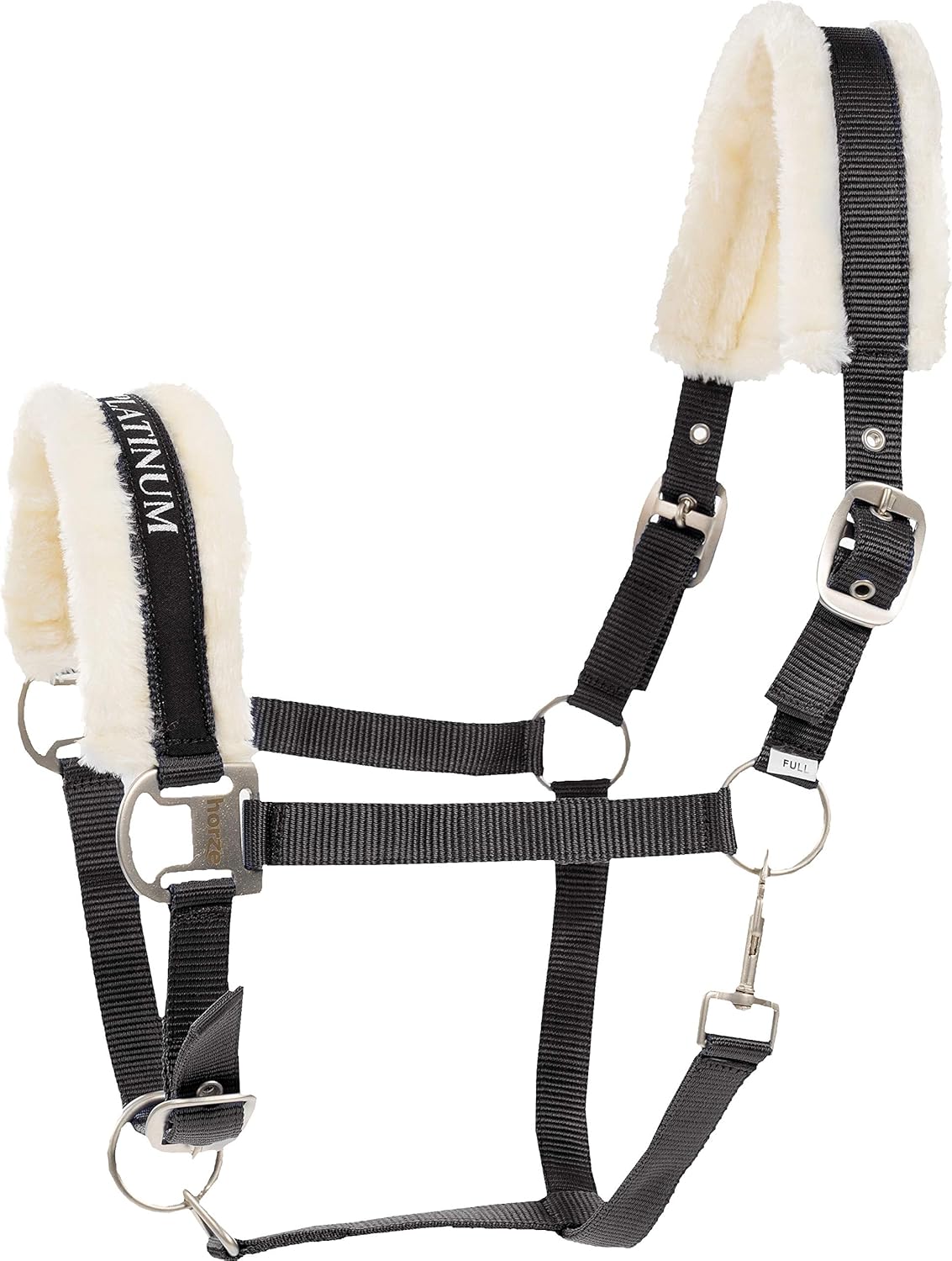 HORZE Howard Soft Fleece Padded Adjustable Polyester Horse Halter - Black - Shetland