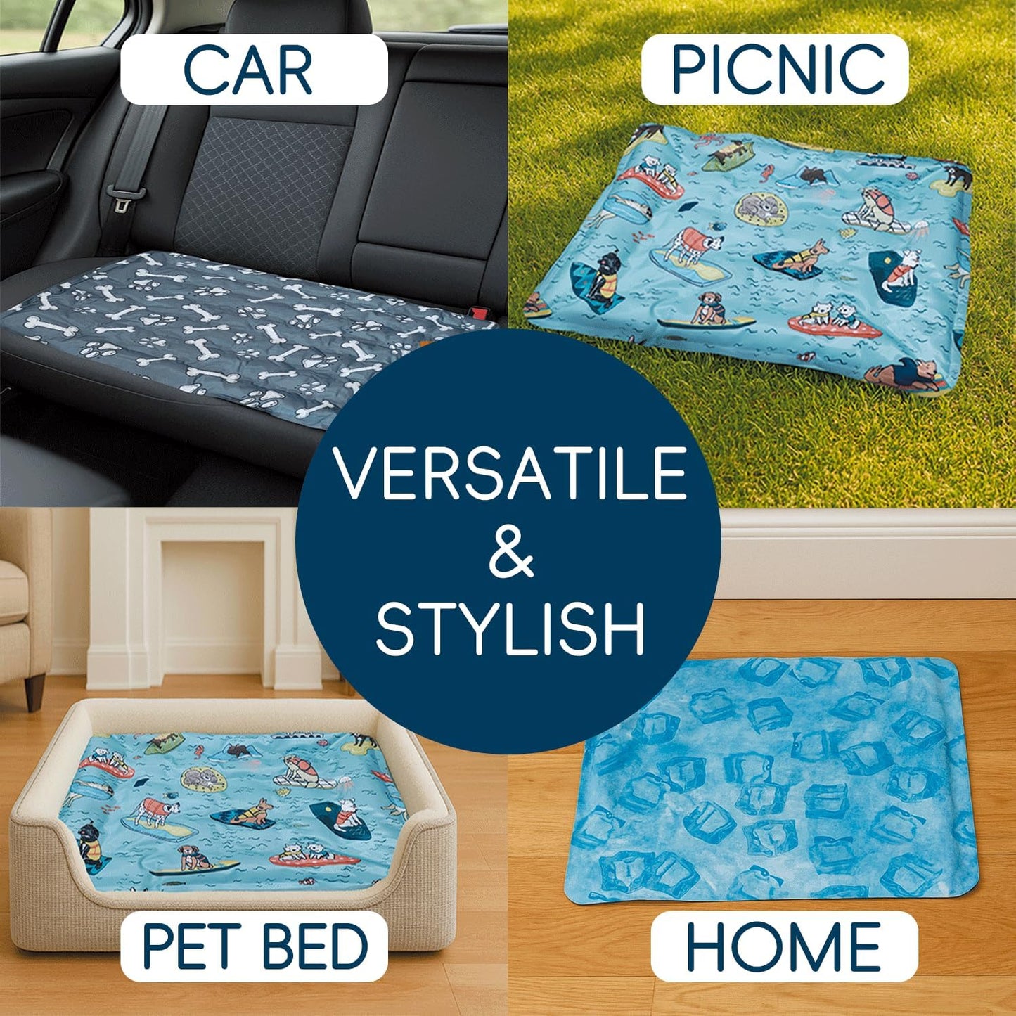 Cooling Pad for Large Dog,Instant Pet Cool Mat,Comfortable Cool Pet Mat for Cat.Portable Dog Bed for Summer. Suitable for Outdoor Summer Crate Pad.Long Time Cooling.Animal(Size-L 19.7 * 23.6in)