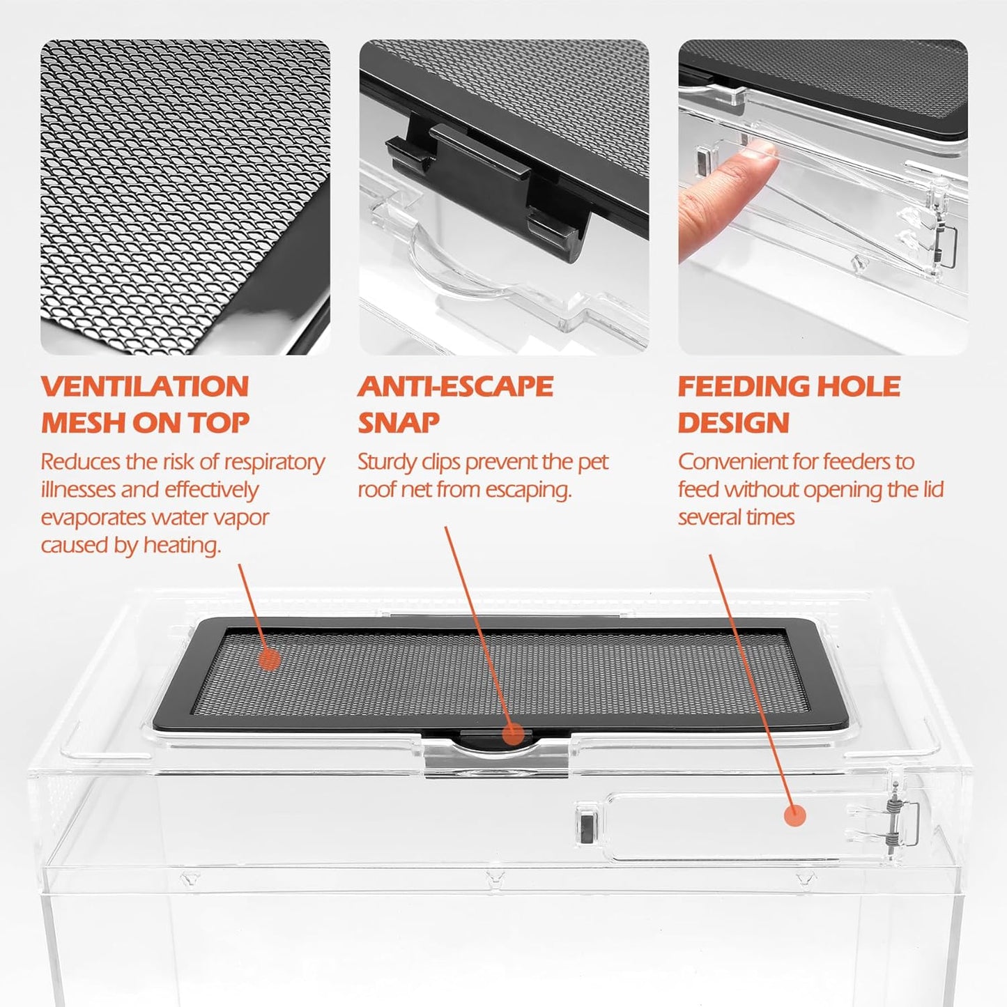 AZV Habitat Terrarium Enclosure,Small Reptile Tank with Bearded Dragon Hammock,Heat Lamp,Hide Cave for Small Reptiles,Amphibians,Lizard,Mantis,Spider,Leopard Gecko,Corn Snake,Turtle,Frog,Chameleons