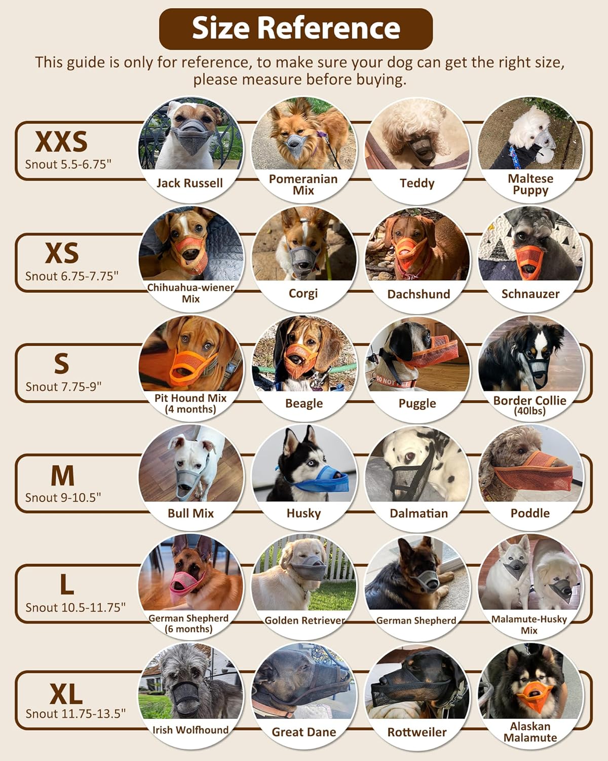 Crazy Felix Nylon Dog Muzzle for Small Medium Large Dogs Dachshund Beagle Poodle Labrador, Air Mesh Breathable and Drinkable Pet Mouth Cover for Anti-Biting Chewing Scavenging(Black,S)