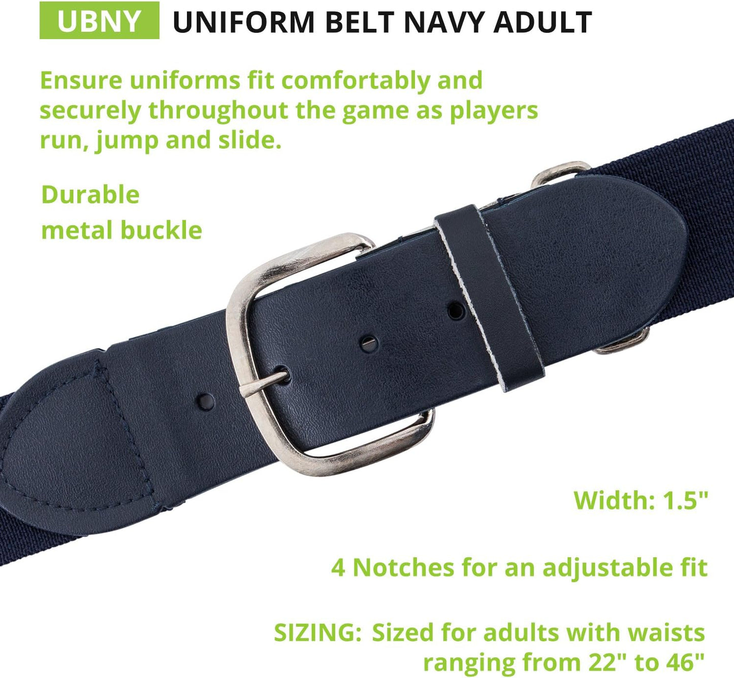 Champion Sports Baseball/Softball Uniform Belt, Comfort Stretch Fit Durable Syntex Tab - Youth & Adult Sizes, Multiple Colors