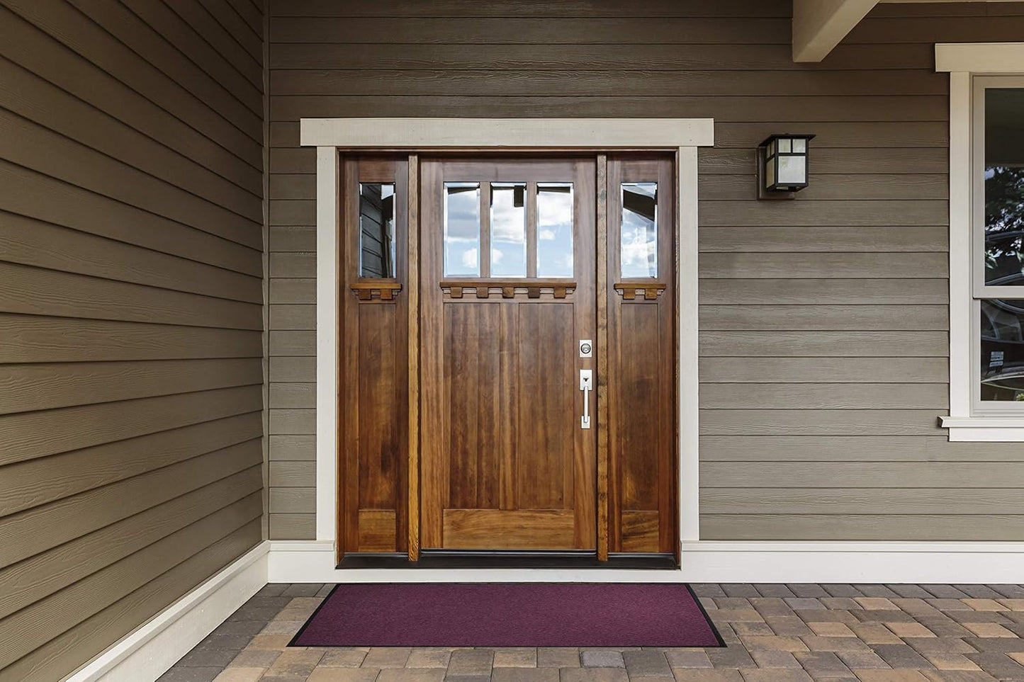 WaterHog Diamond | Commercial-Grade Entrance Mat with Rubber Border – Indoor/Outdoor, Quick Drying, Stain Resistant Door Mat (Evergreen, 12.2' Length x 6' Width)